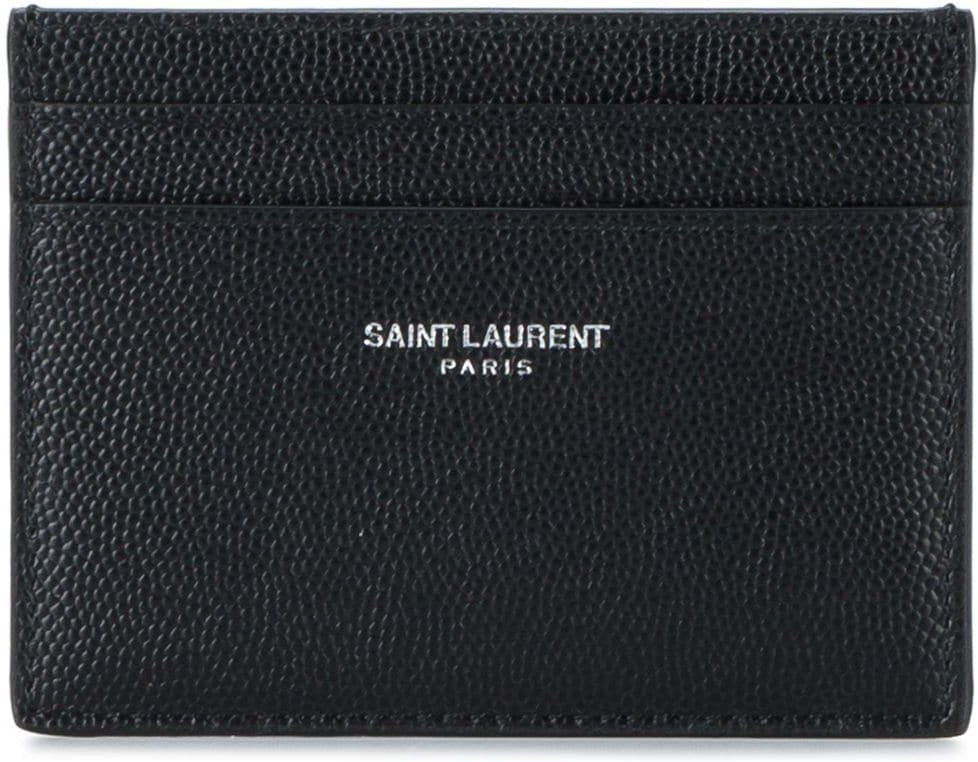 Luxury Saint Laurent Men's Leather Cardholder in Black | 375946BTY0N