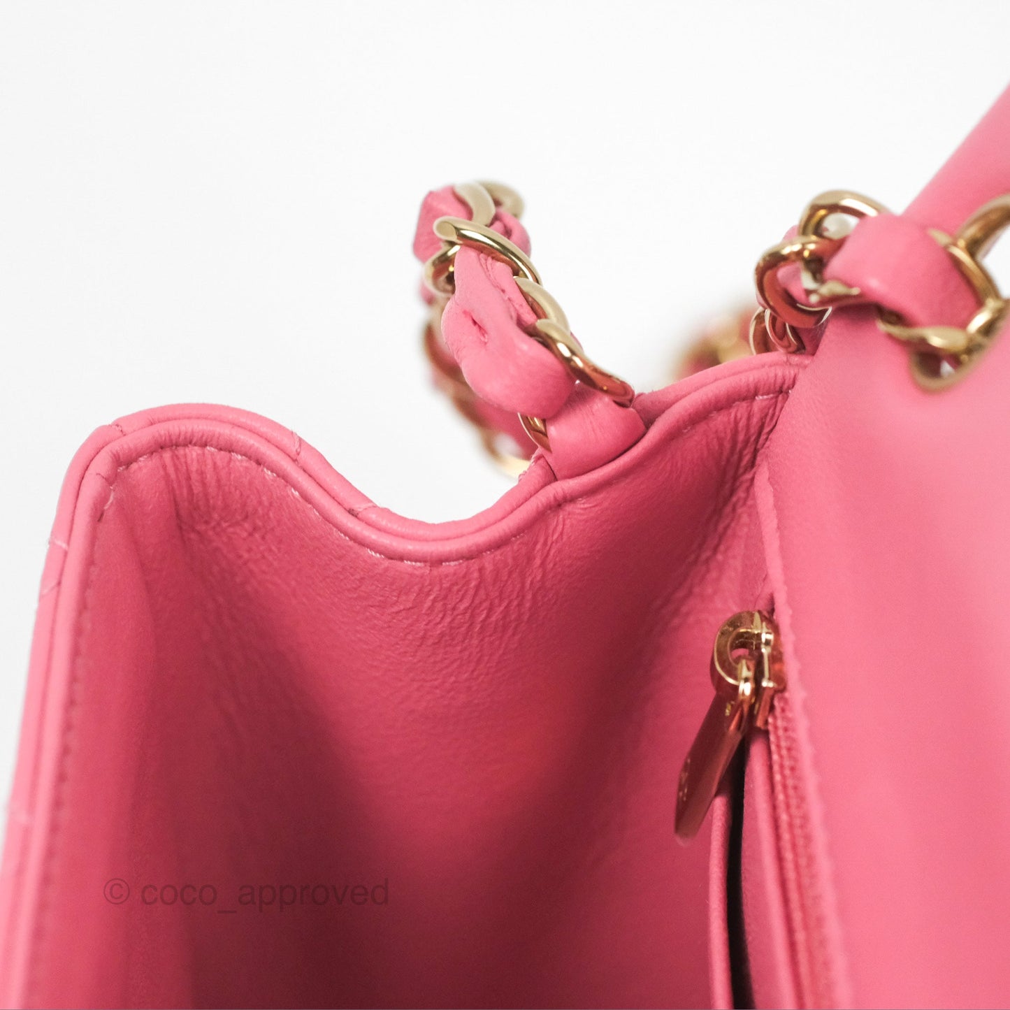 Chanel Quilted Mini Square Lambskin Pink Gold Hardware