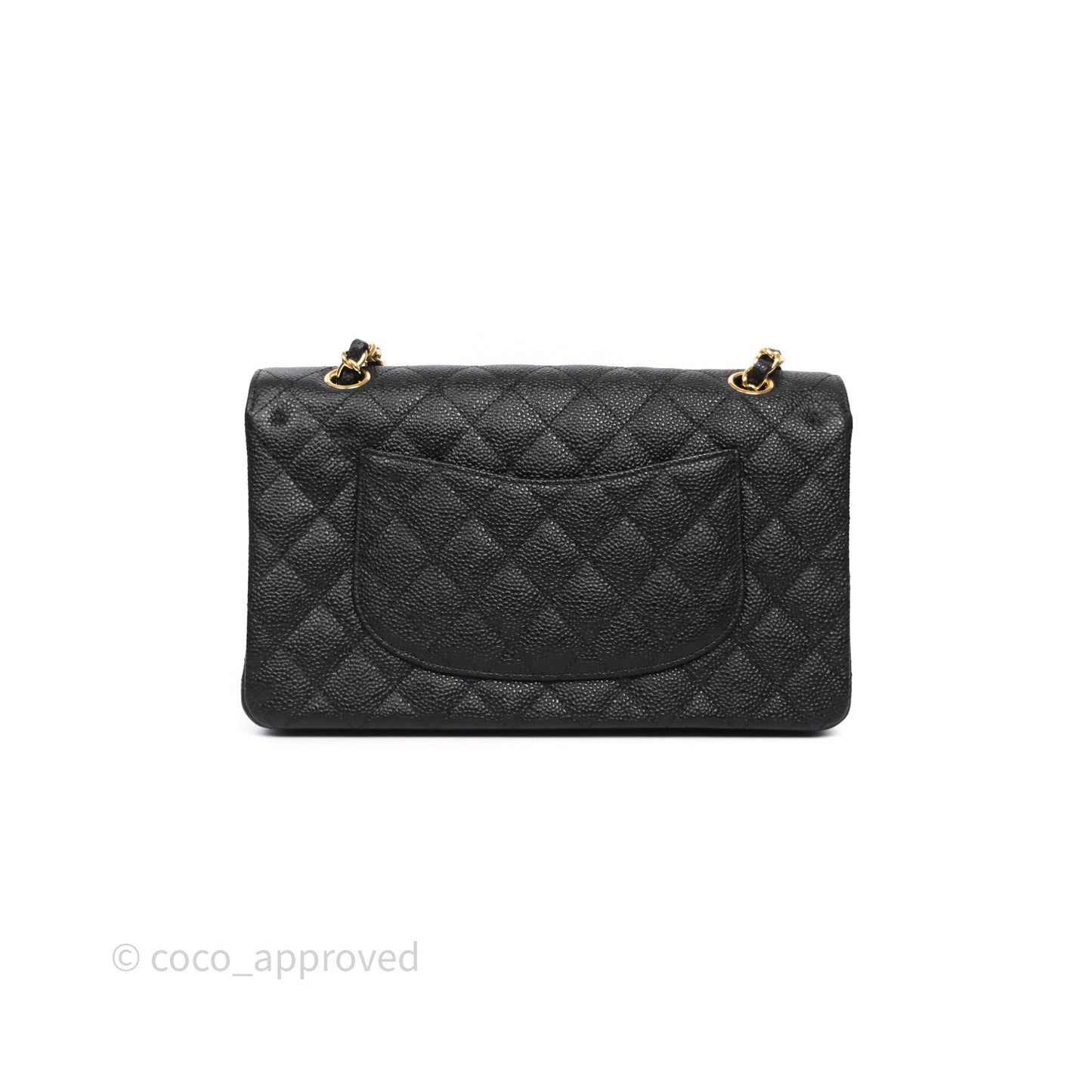 Chanel Classic M/L Medium Flap Quilted Black Caviar Gold Hardware
