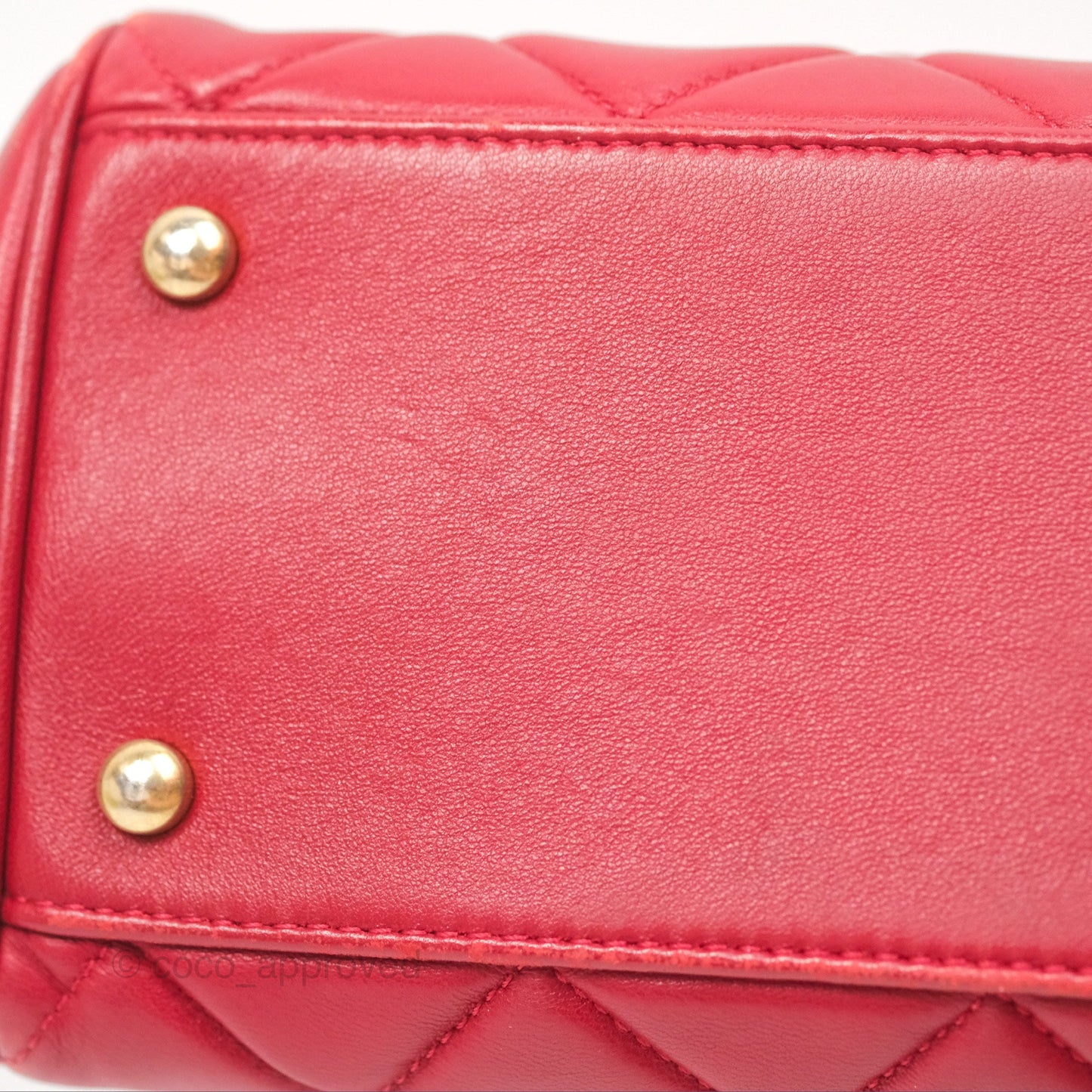 Chanel Tote Bag Red Lambskin Aged Gold Hardware