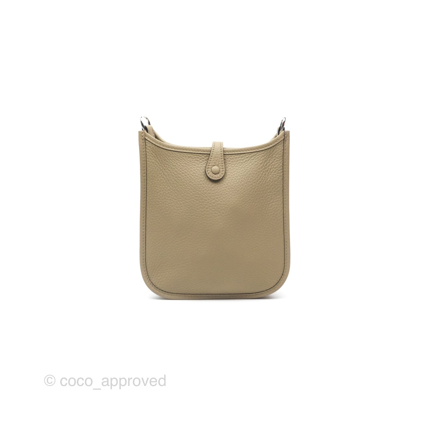 Hermès Mini Evelyne 16 Beige Marfa 8Q Clemence Palladium Hardware
