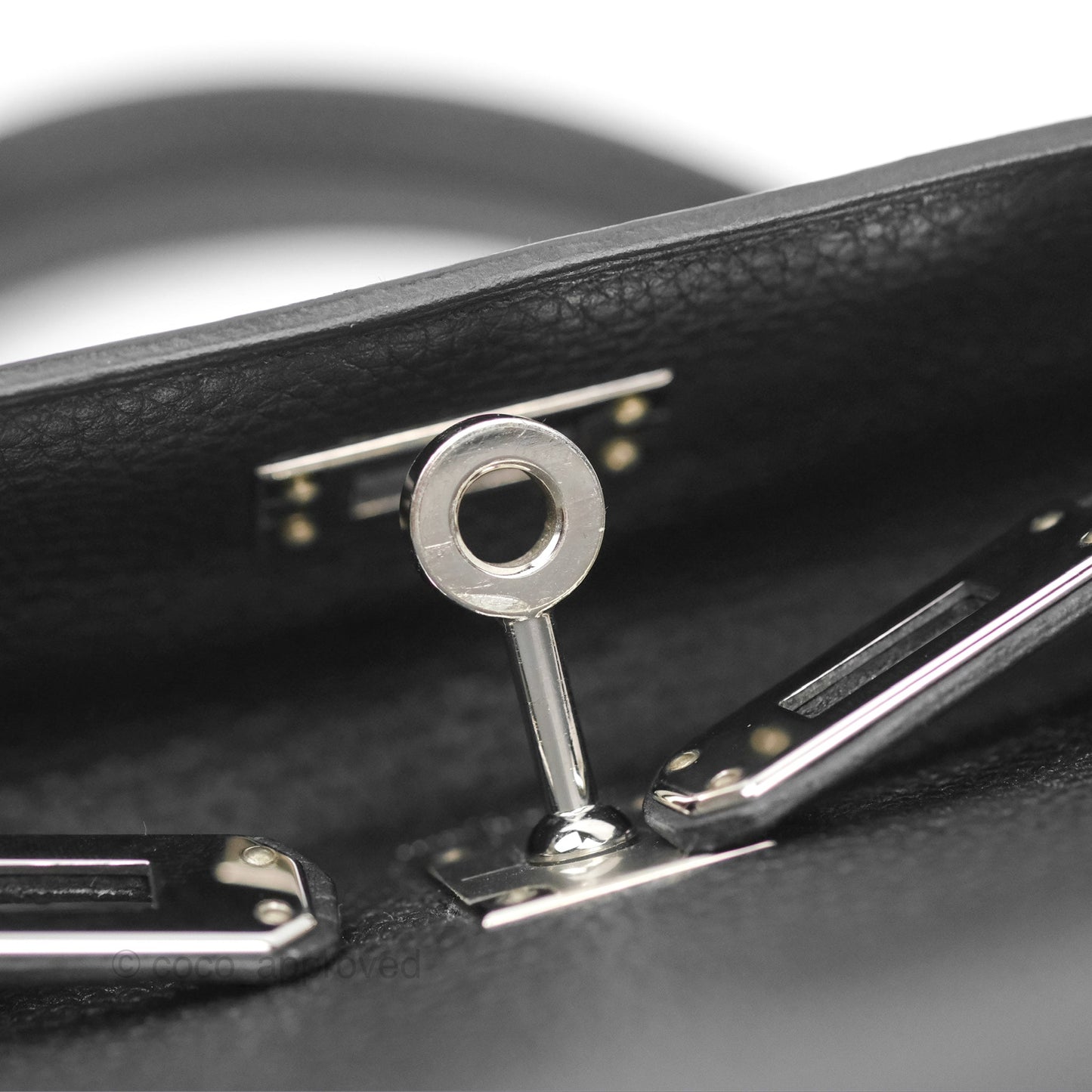 Hermès Retourne Kelly 25 Black Togo Palladium Hardware