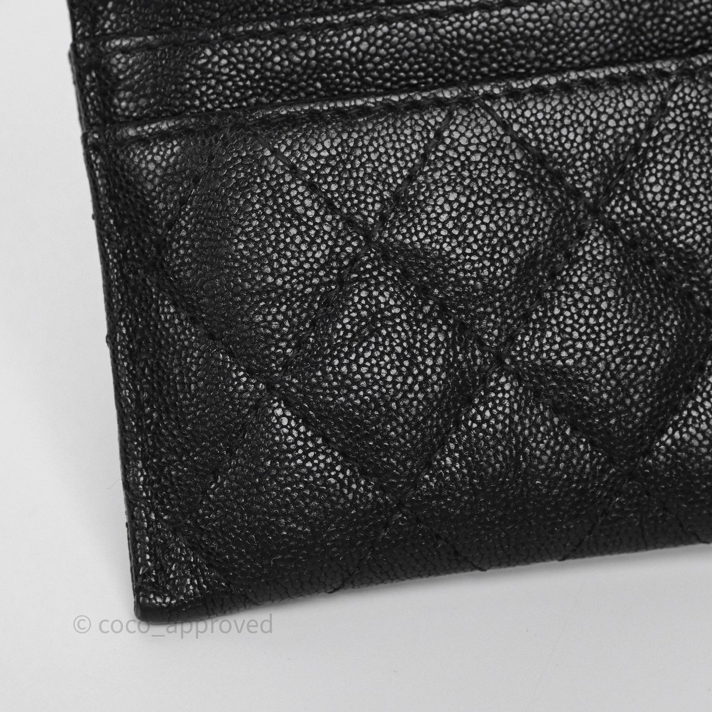 Chanel Boy Card Holder Quilted Black Caviar Aged Gold Hardware