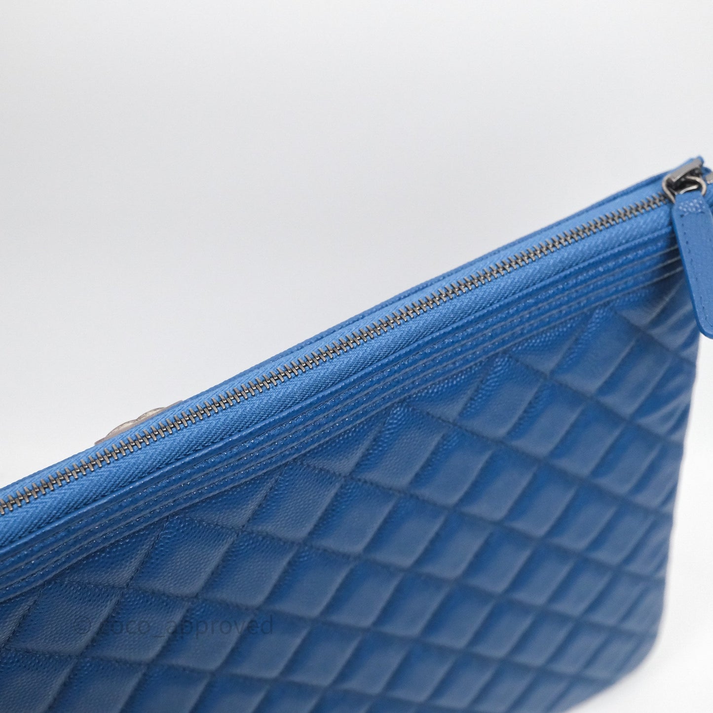 Chanel Large O Case Boy Blue Caviar Ruthenium Hardware