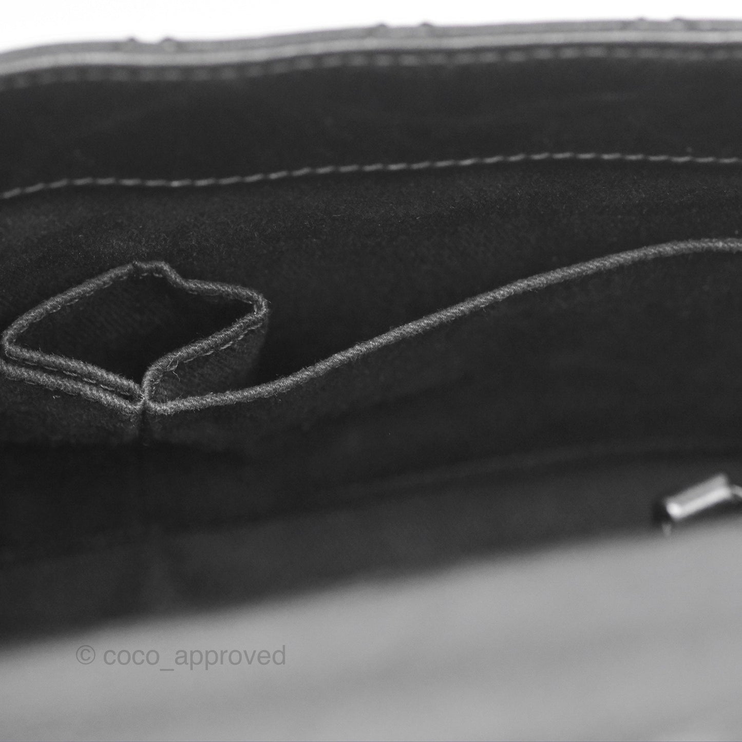 Chanel Medium Coco Handle Quilted Aged Calfskin Iridescent Dark Grey So Black Hardware