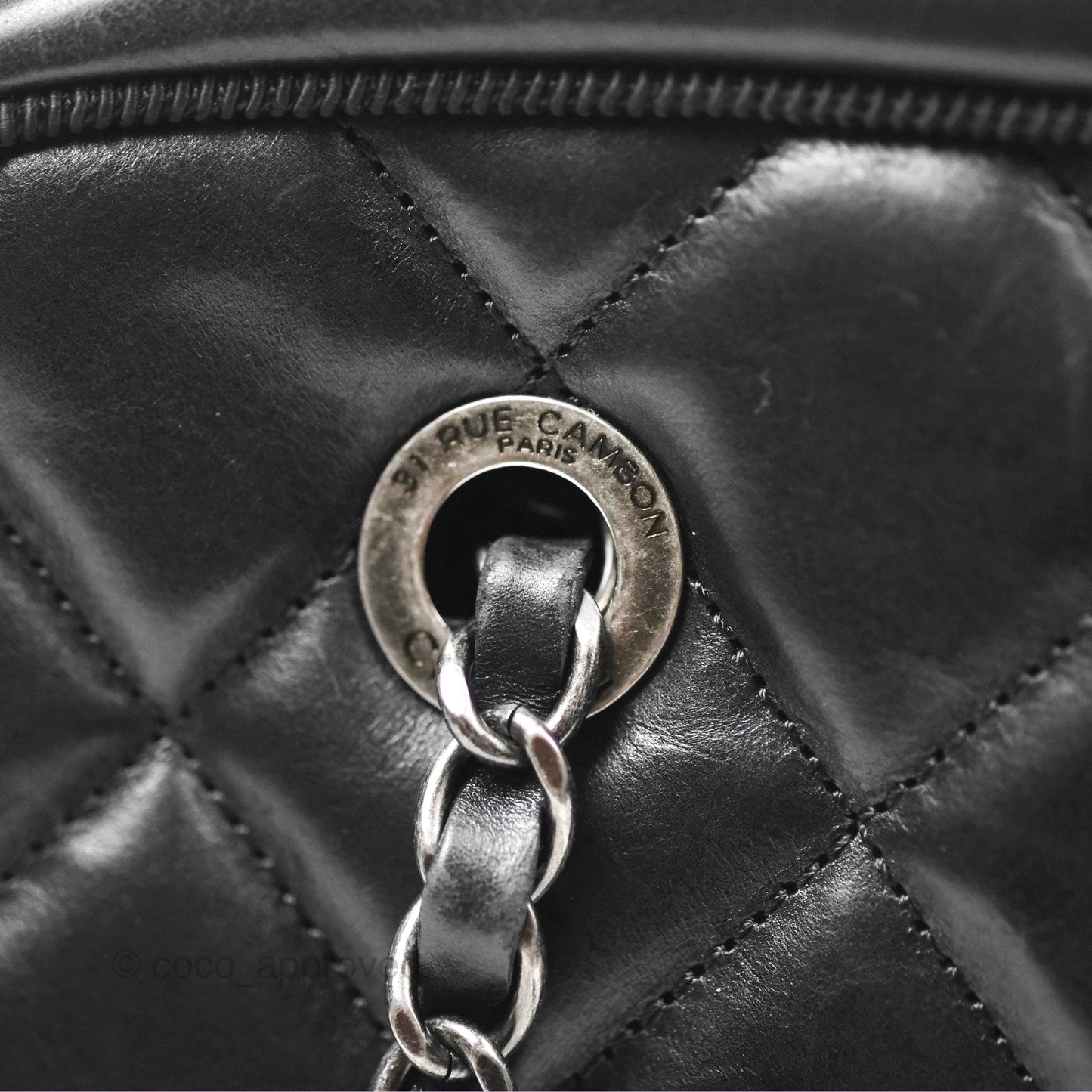 Chanel Large Ballerine Camera Case Black Calfskin Ruthenium Hardware