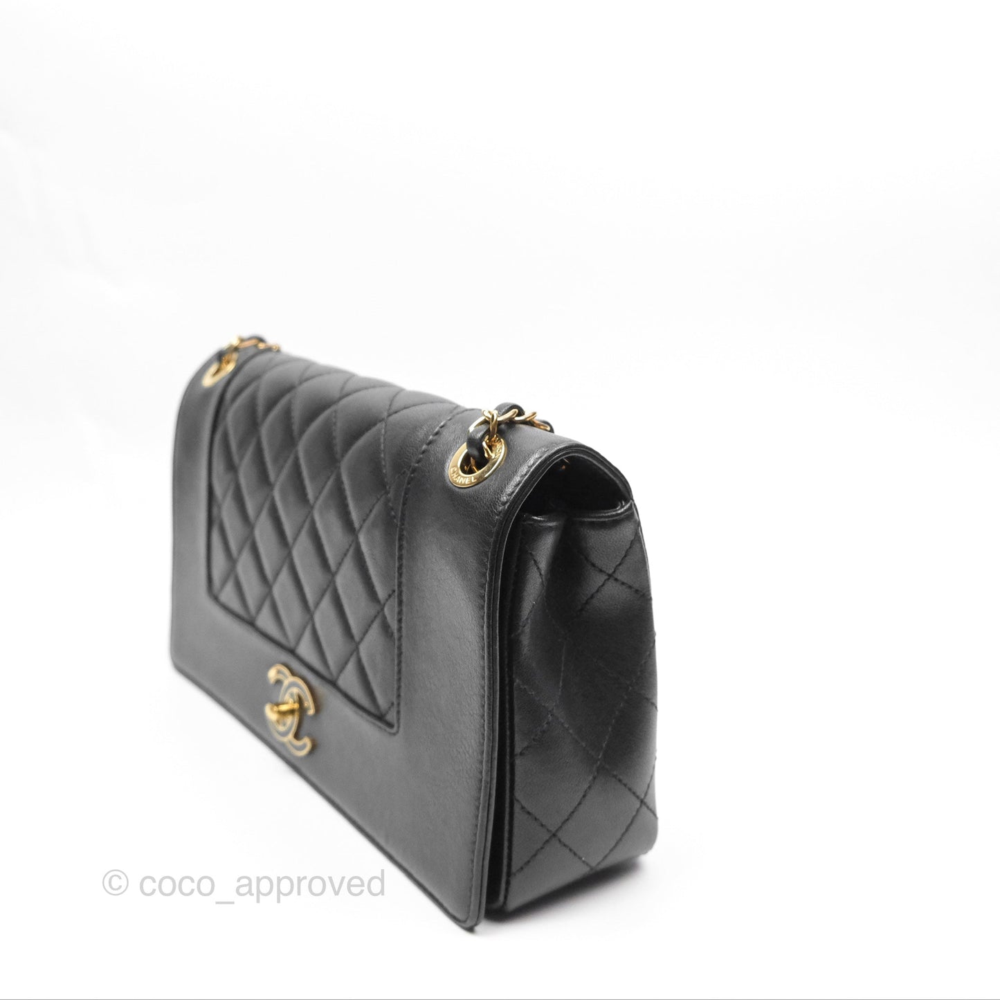 Chanel Mademoiselle Flap Bag Black Calfskin Gold Hardware
