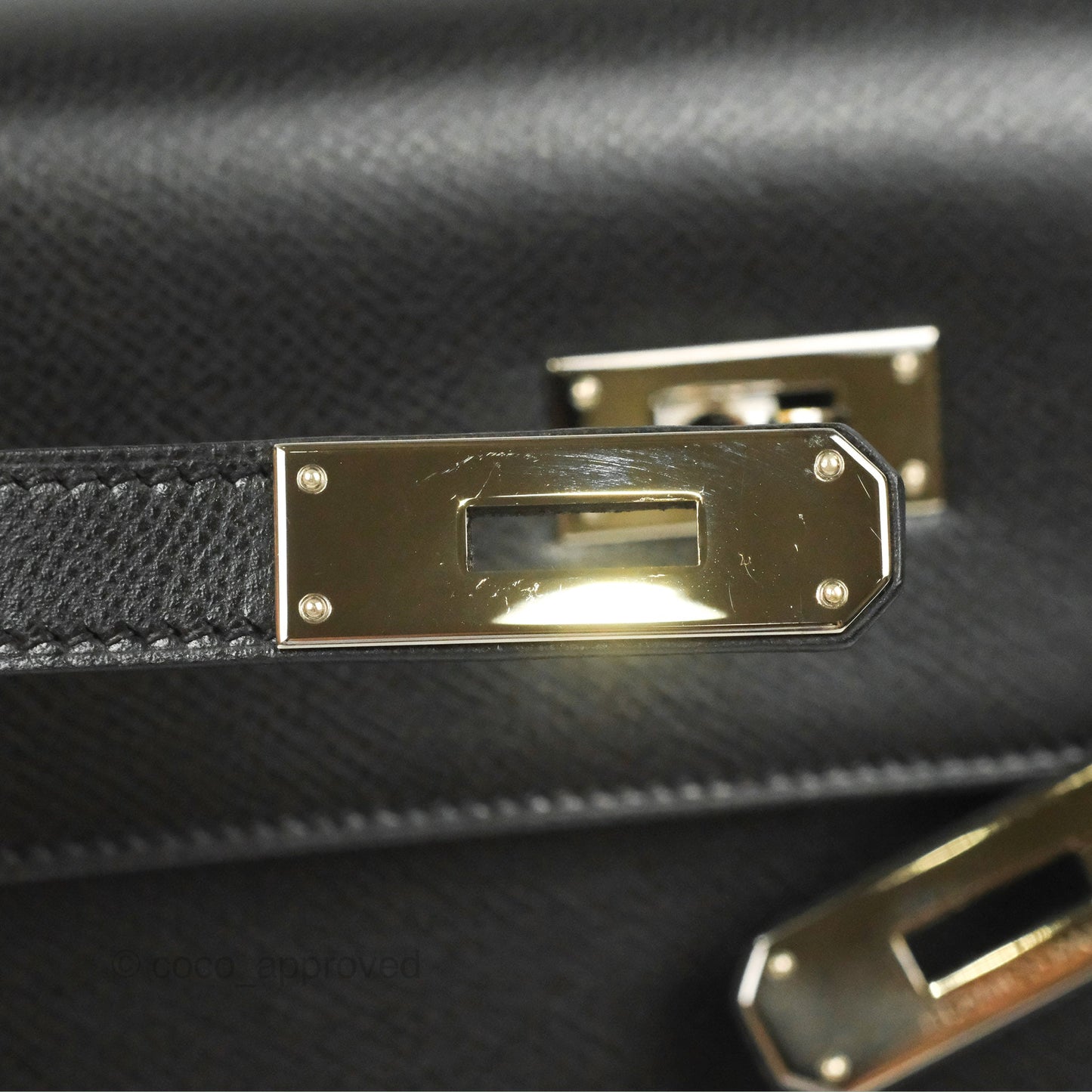 Hermès Kelly 32 Sellier Black Epsom Palladium Hardware