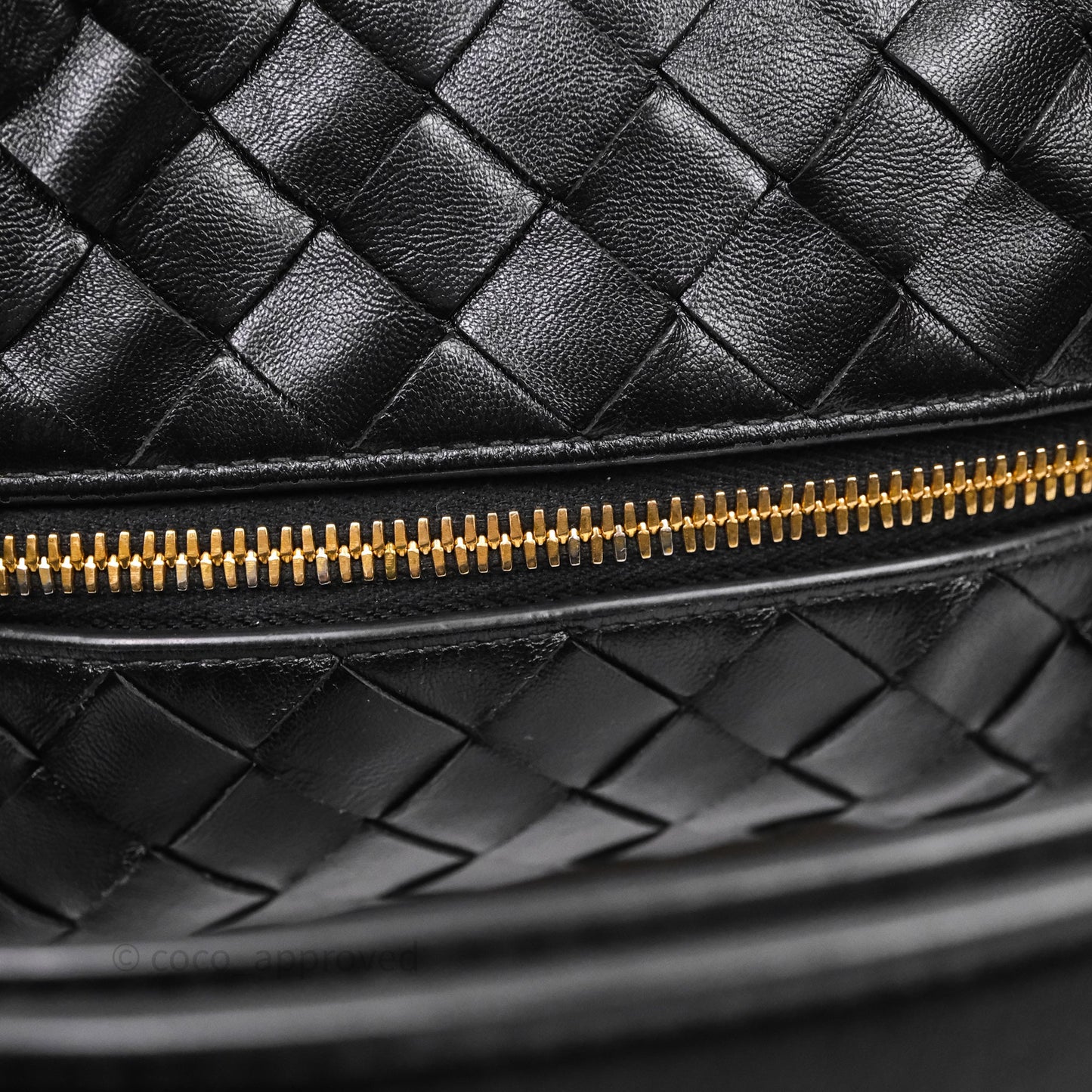 Bottega Veneta Mini Wallace Intrecciato Black Gold Hardware