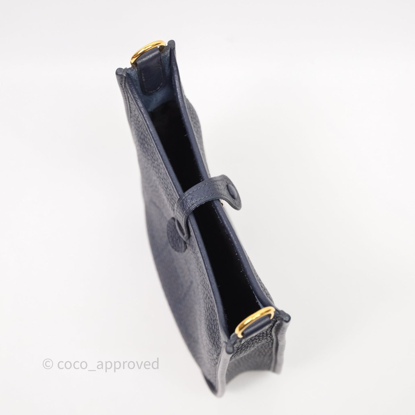 Hermès Mini Evelyne 16 Bleu Nuit 2Z Clemence Gold Hardware