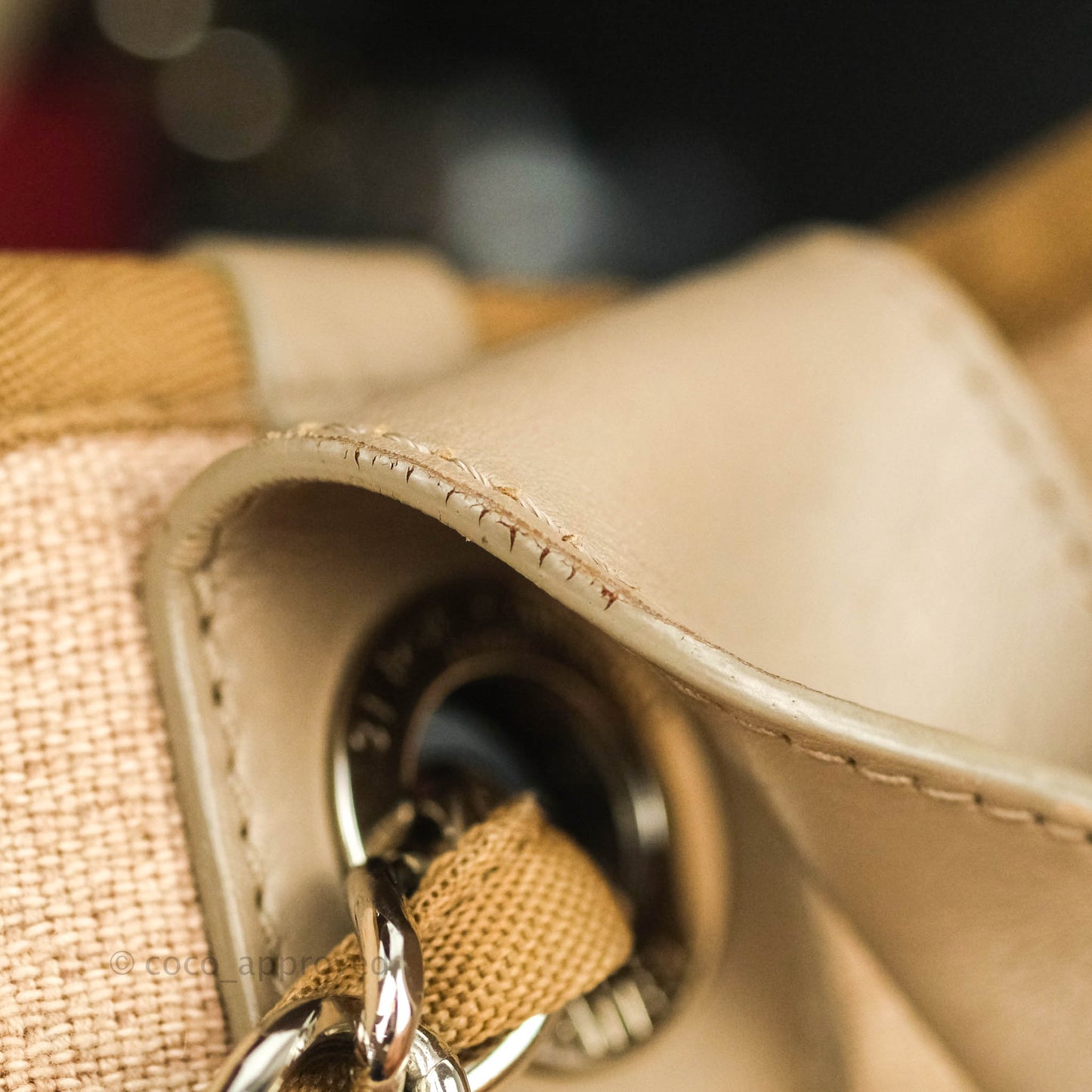 Chanel Large Deauville Beige Canvas Silver Hardware