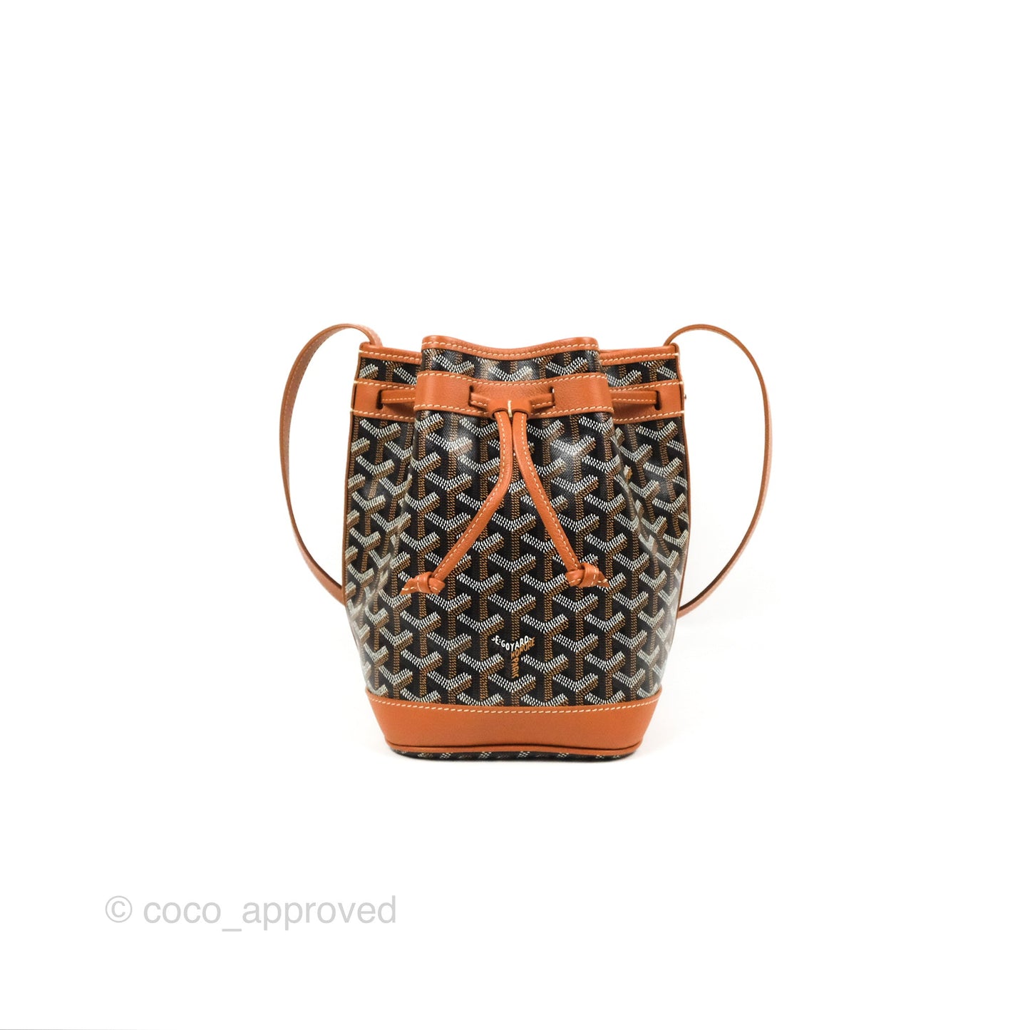 Goyard Petit Flot Bucket Bag Black & Tan Goyardine