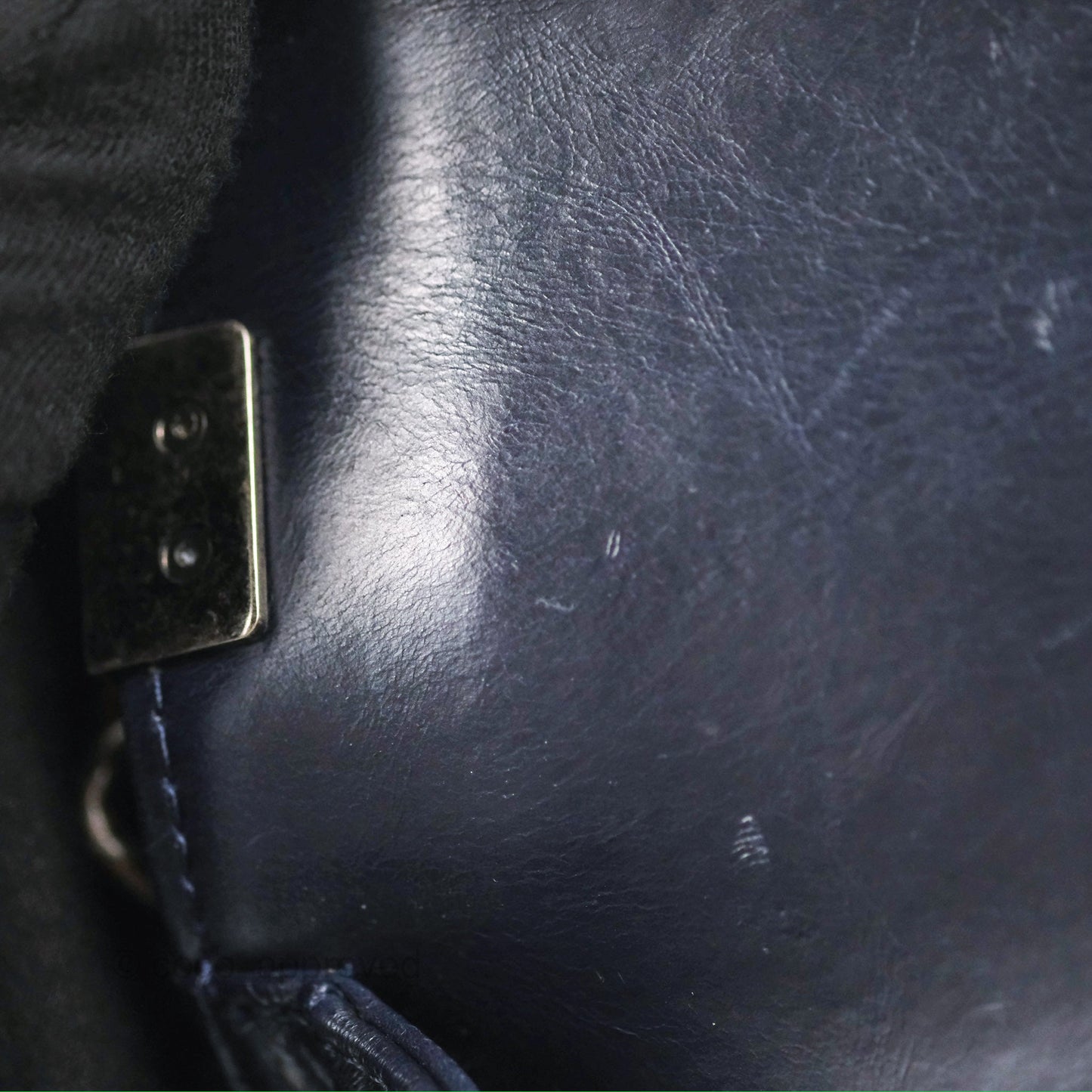 Chanel Small Chain Around Boy Dark Navy Glazed Calfskin Ruthenium Hardware