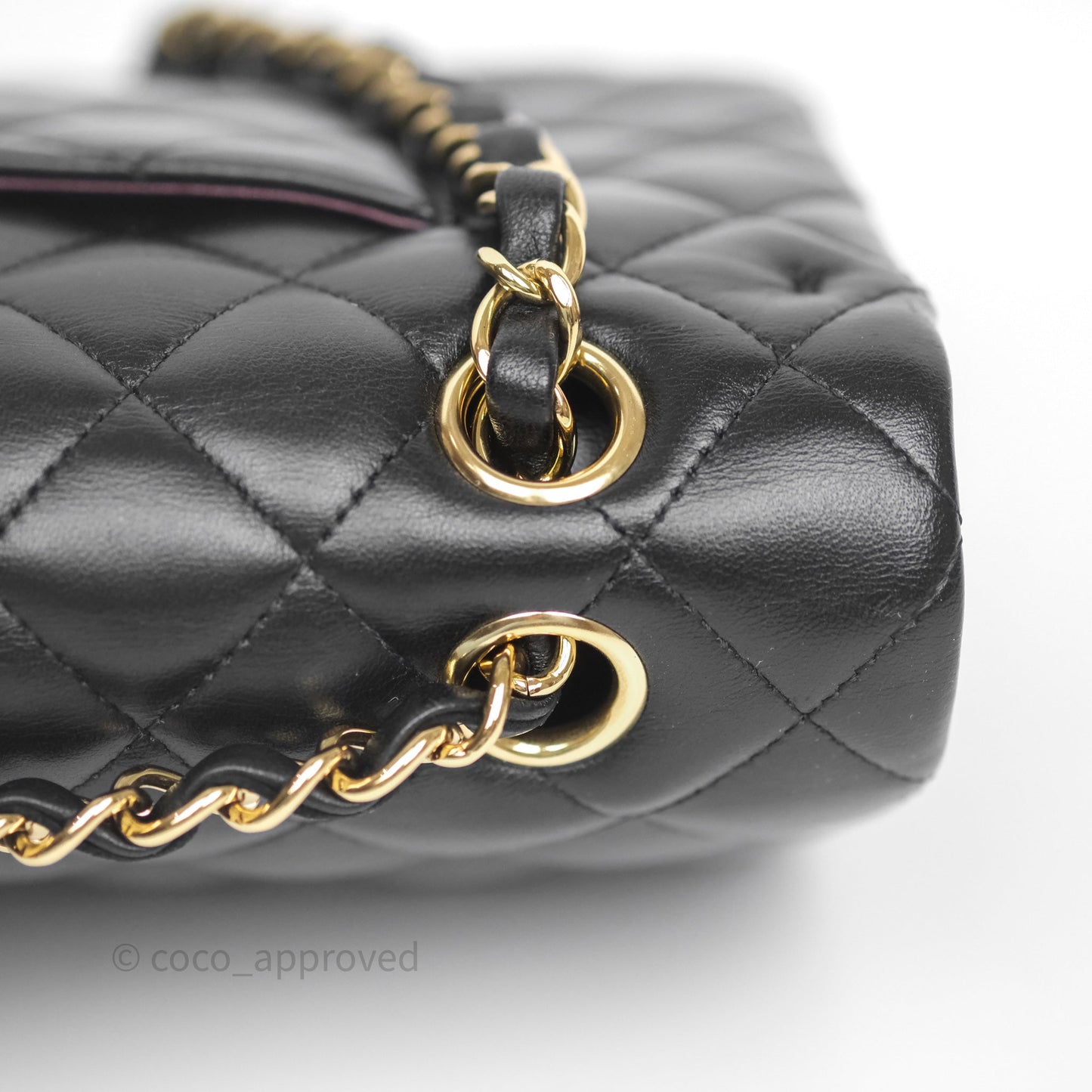 Chanel Classic M/L Medium Flap Quilted Black Lambskin Gold Hardware