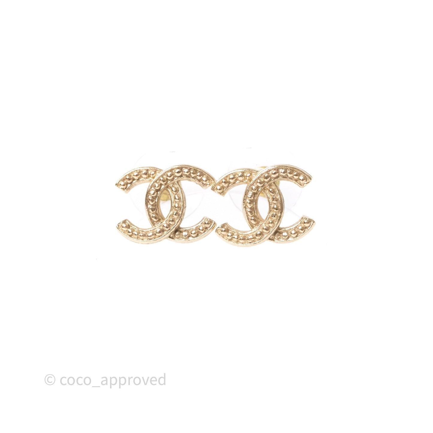 Chanel CC Earrings Gold Tone 21A