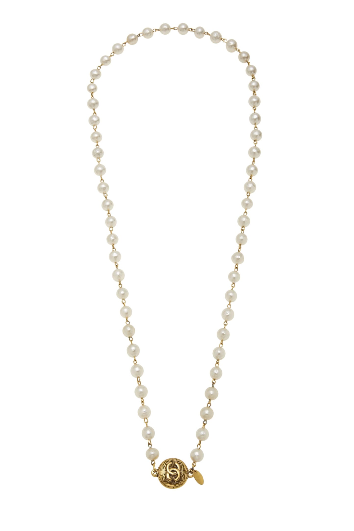 Chanel,  Gold & Faux Pearl 'CC' Sunburst Necklace, Gold