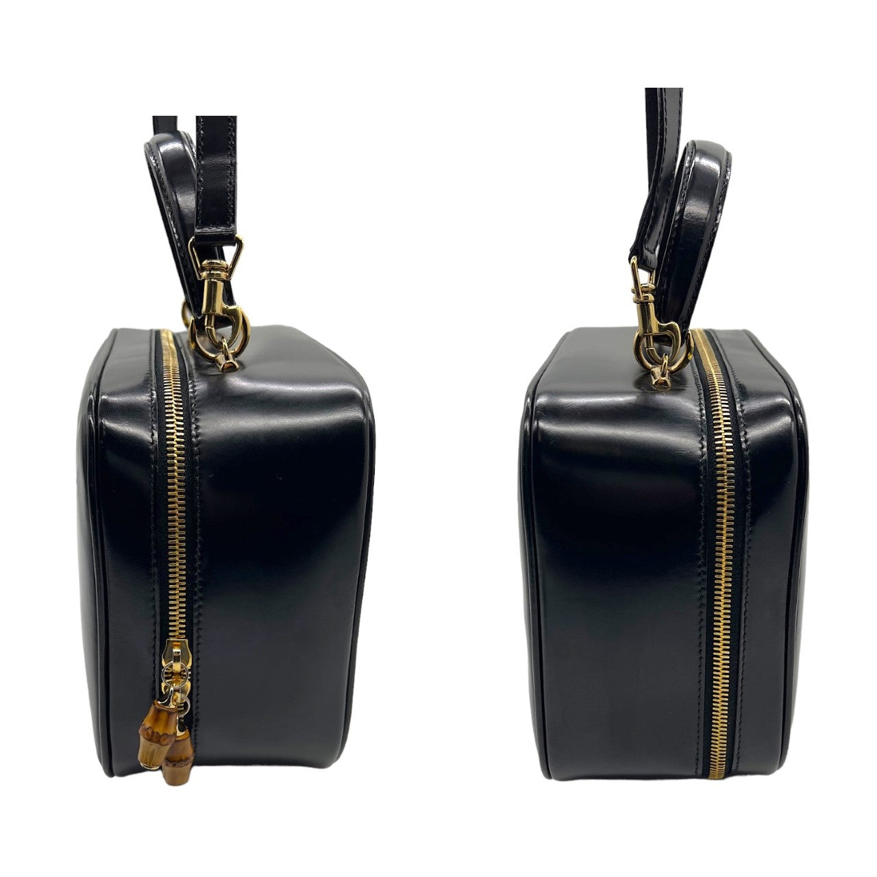 Luxury Gucci Vintage Black Leather Vanity Cosmetic Case