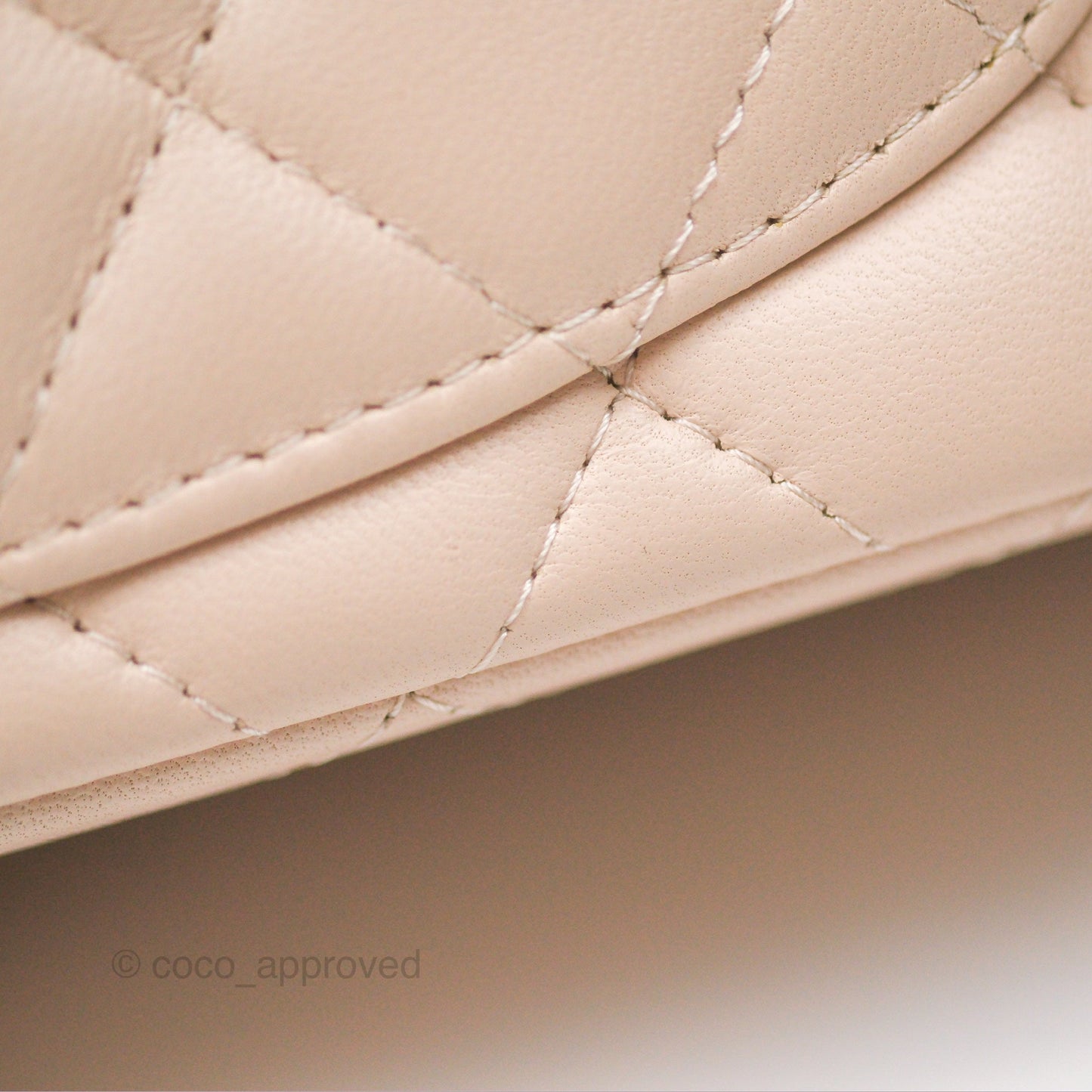 Chanel Top Handle Mini Rectangular Flap Bag Ecru/Beige Lambskin Gold Hardware 23P