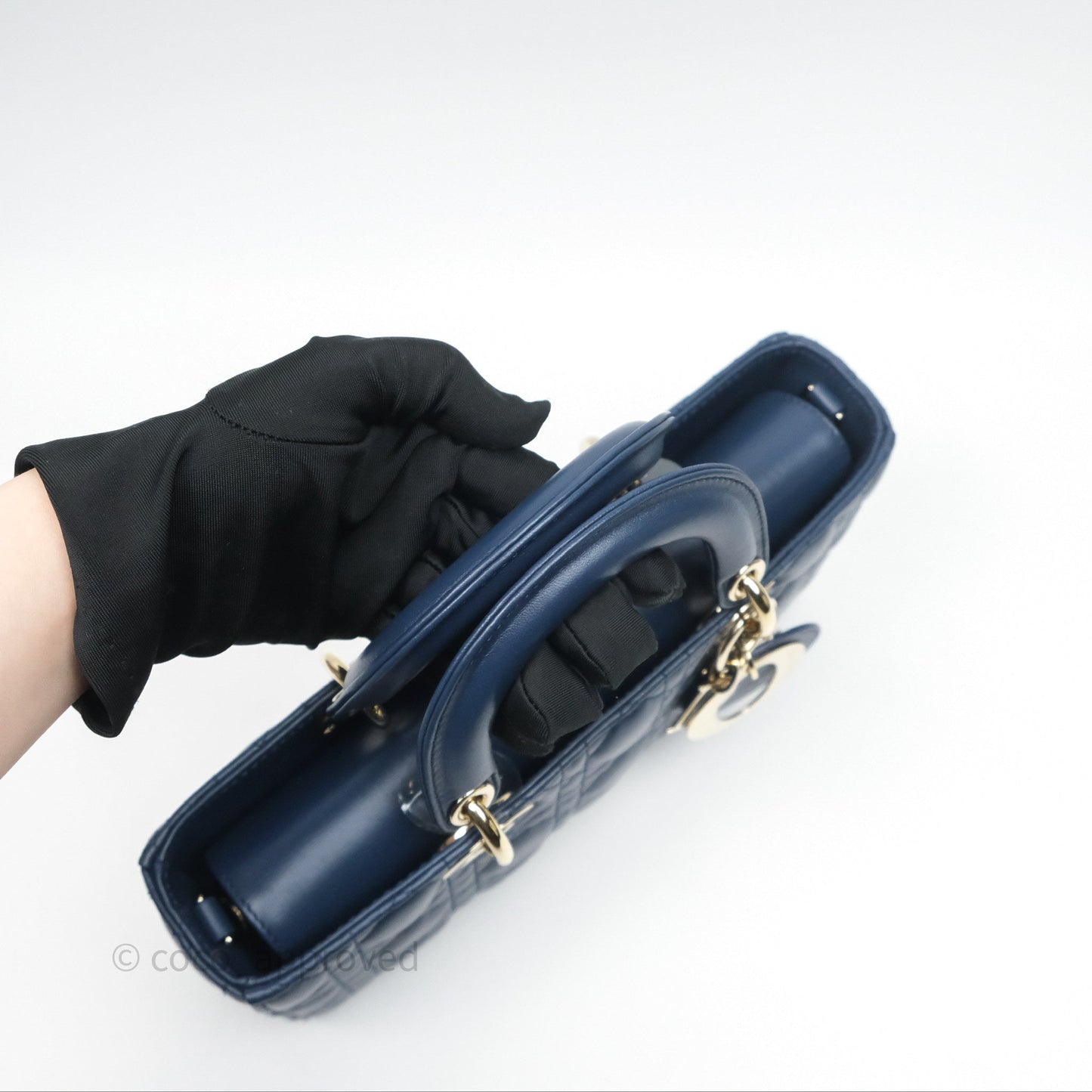 Christian Dior Medium Lady D-Joy Bag Deep Ocean Blue Cannage Lambskin