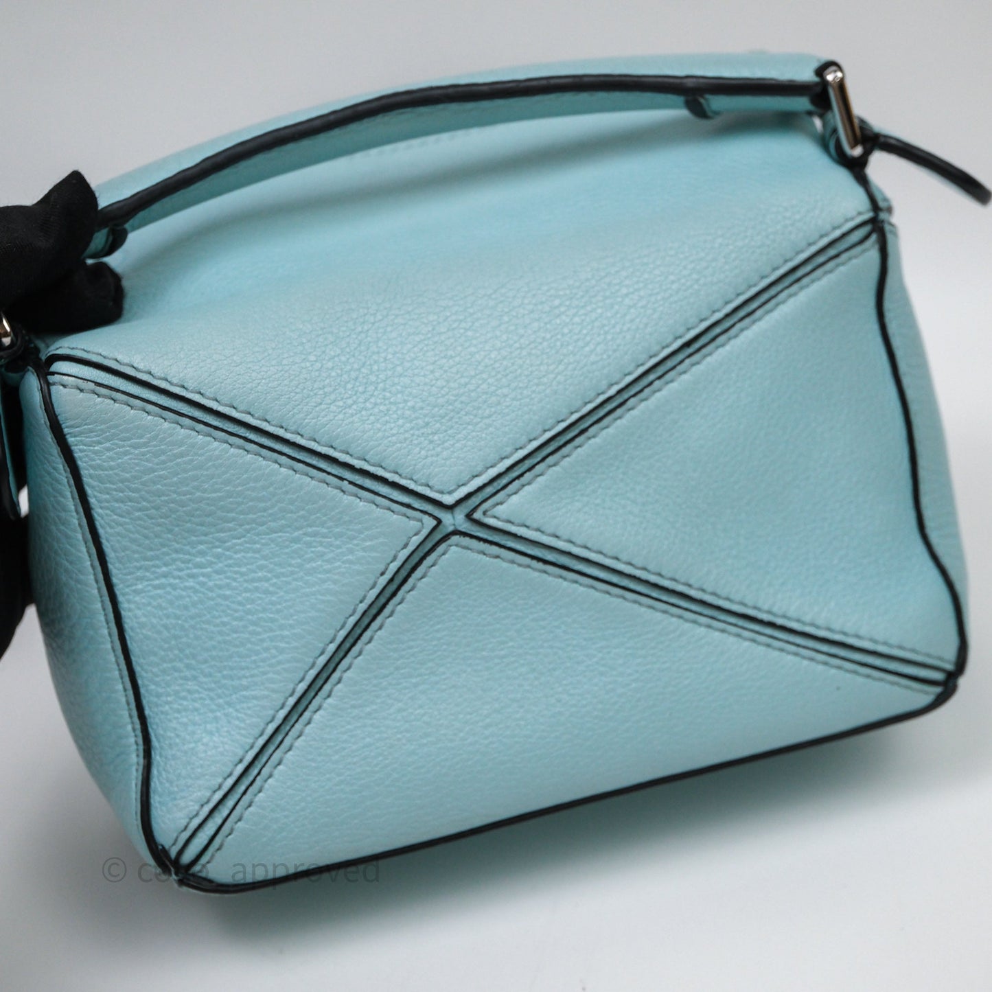Loewe Mini Puzzle Bag Light Blue Calfskin Silver Hardware