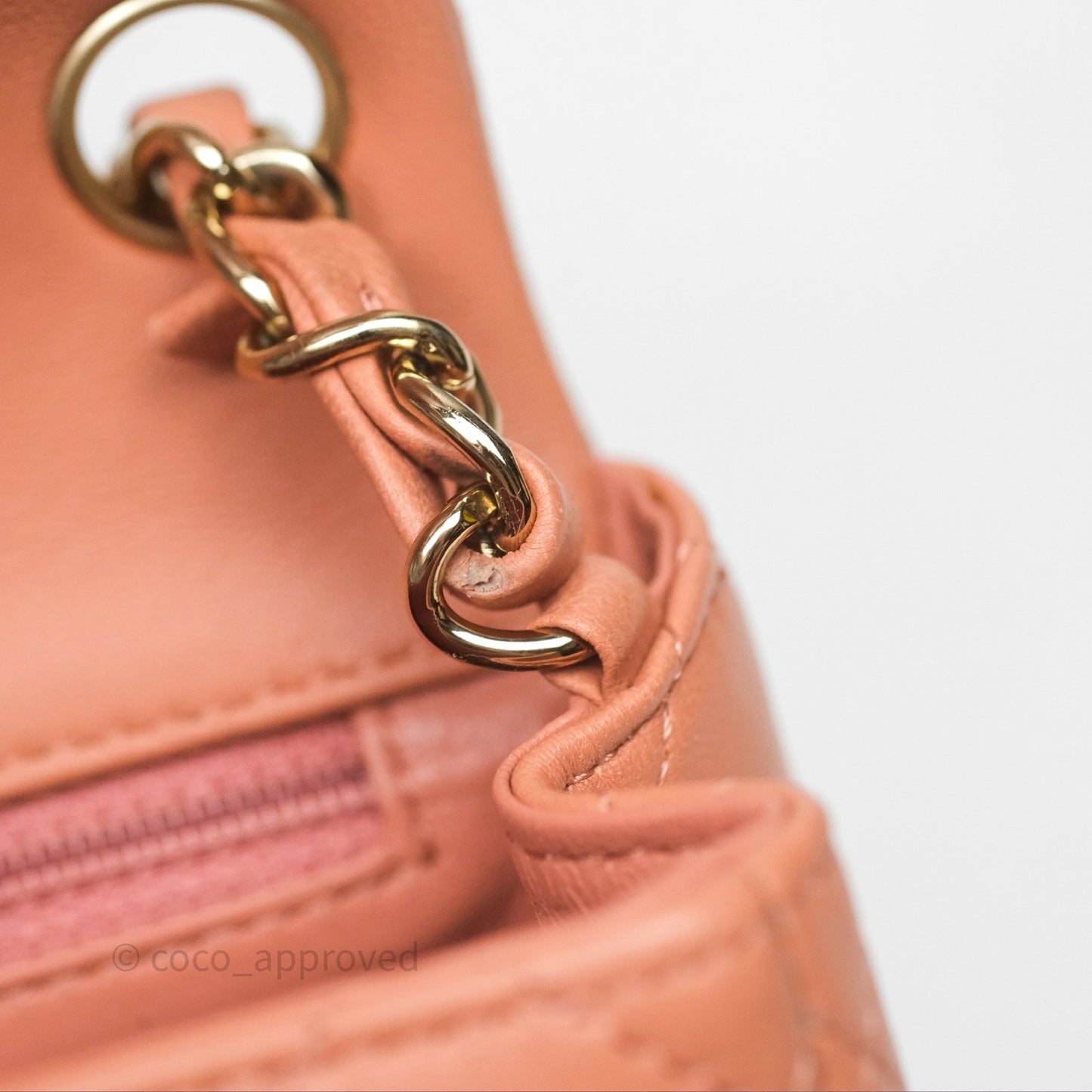 Chanel Mini Square Flap Quilted Dark Beige Lambskin Gold Hardware