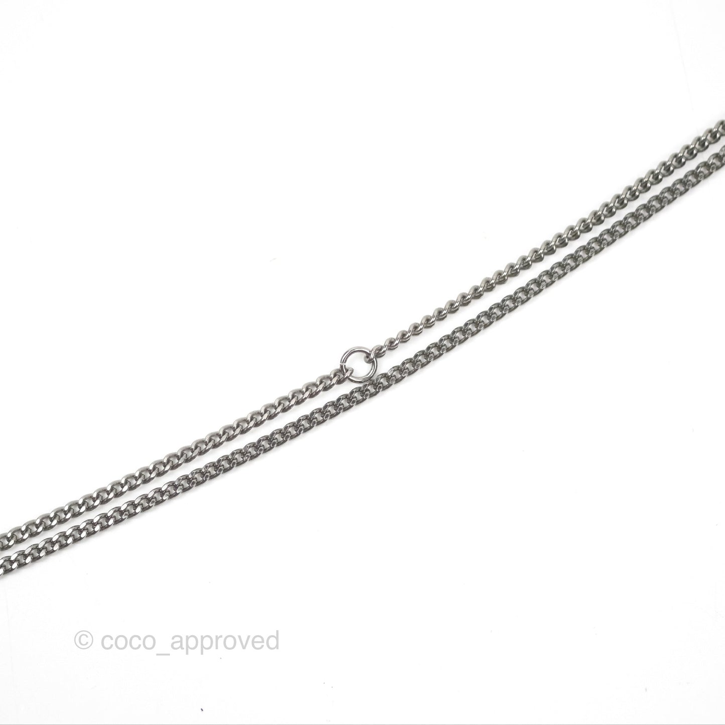 Chanel CC Square Pendant Necklace Gun Metal 14P
