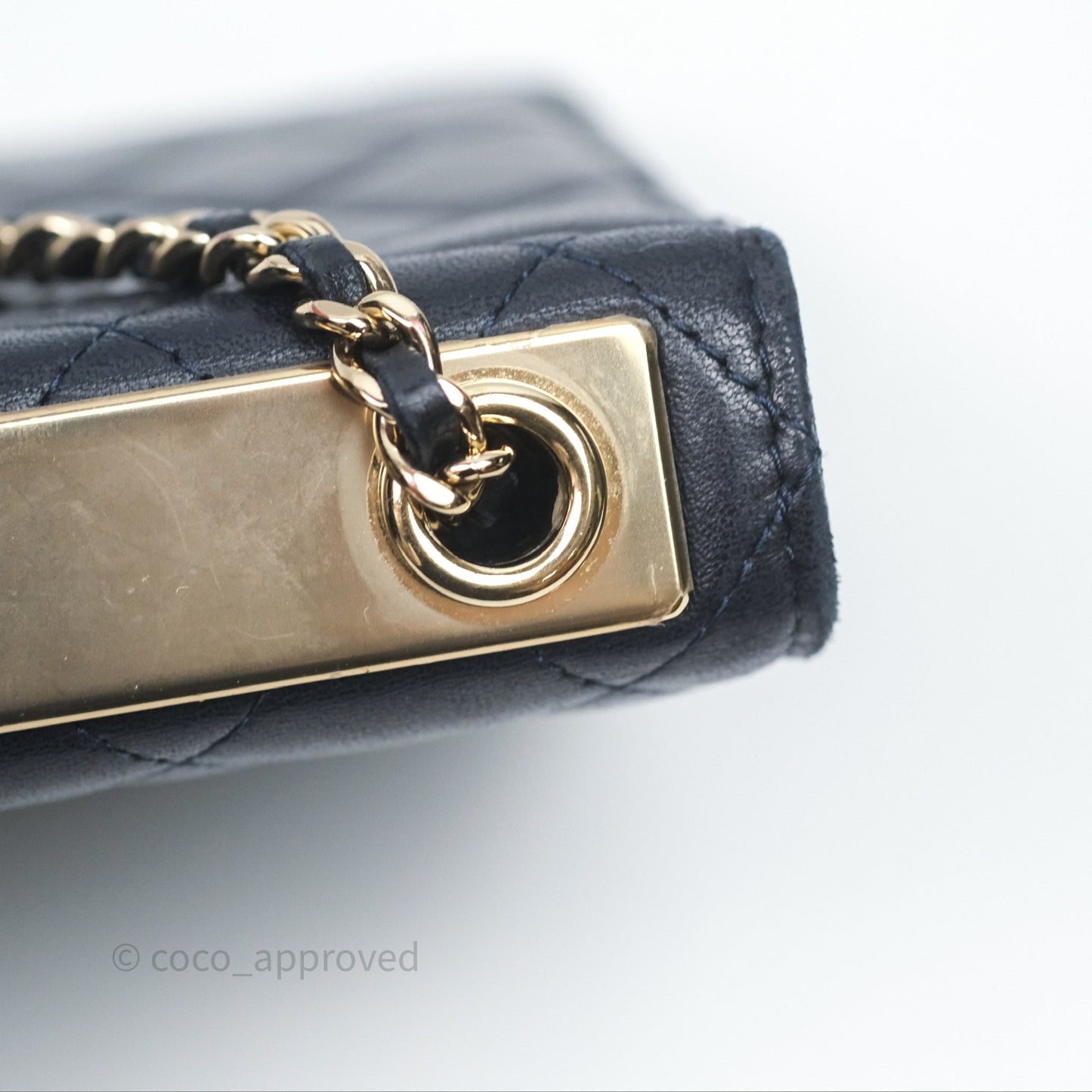 Chanel Trendy CC WOC Wallet On Chain Navy Lambskin Gold Hardware