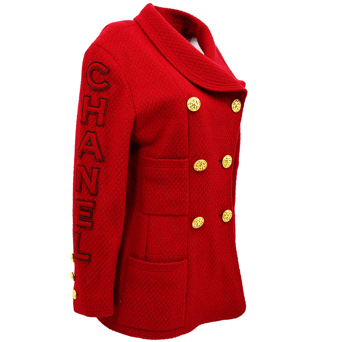 Luxury Chanel Double Breasted Jacket Red 29 #40