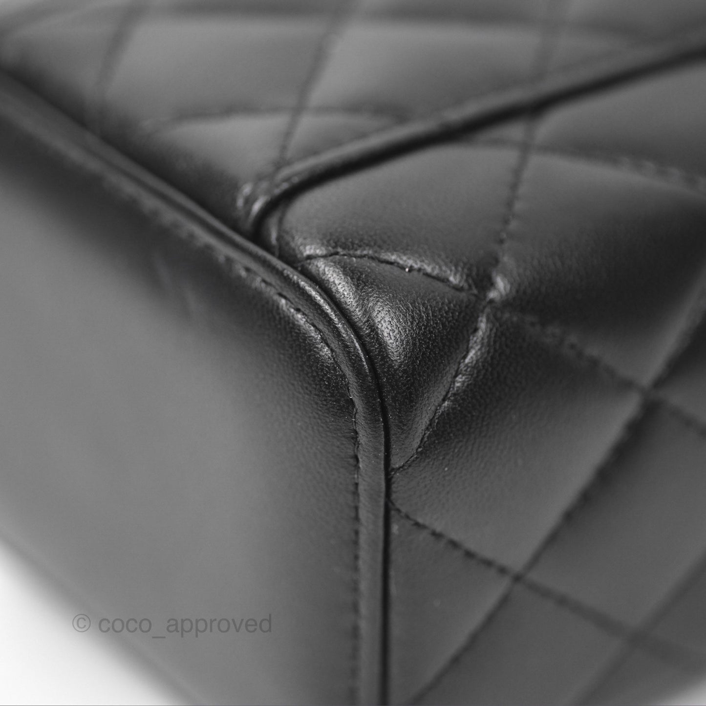 Chanel Mini Top Handle Vanity With Chain Black Lambskin Gold Hardware