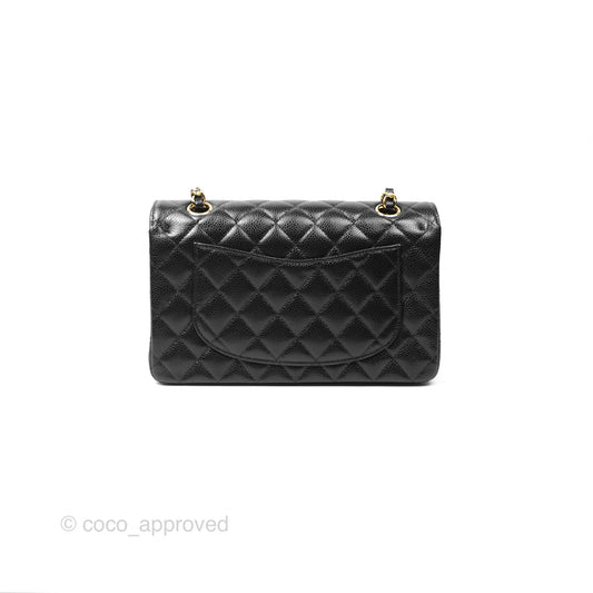 Chanel Small Classic Flap Quilted Black Caviar Gold Hardware