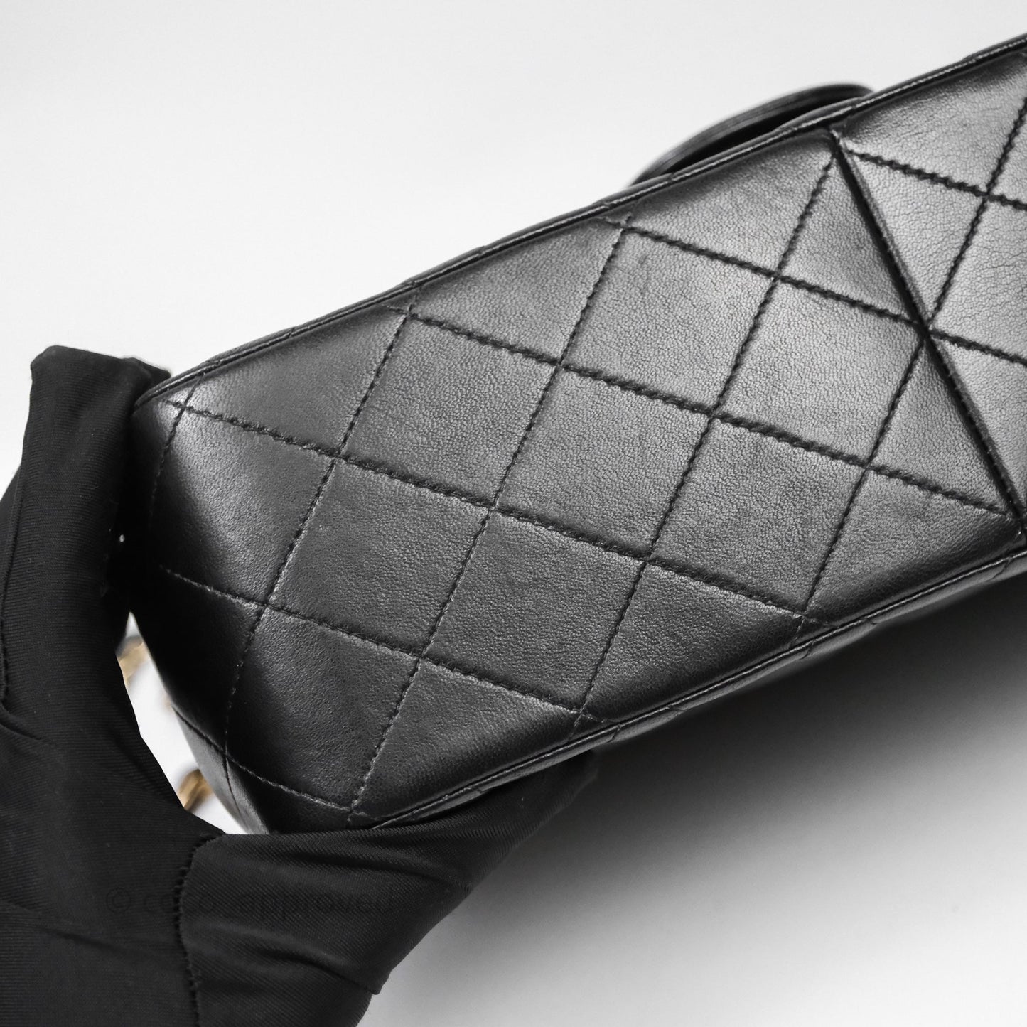 Chanel Classic Jumbo Double Flap Black Lambskin Bag Gold Hardware
