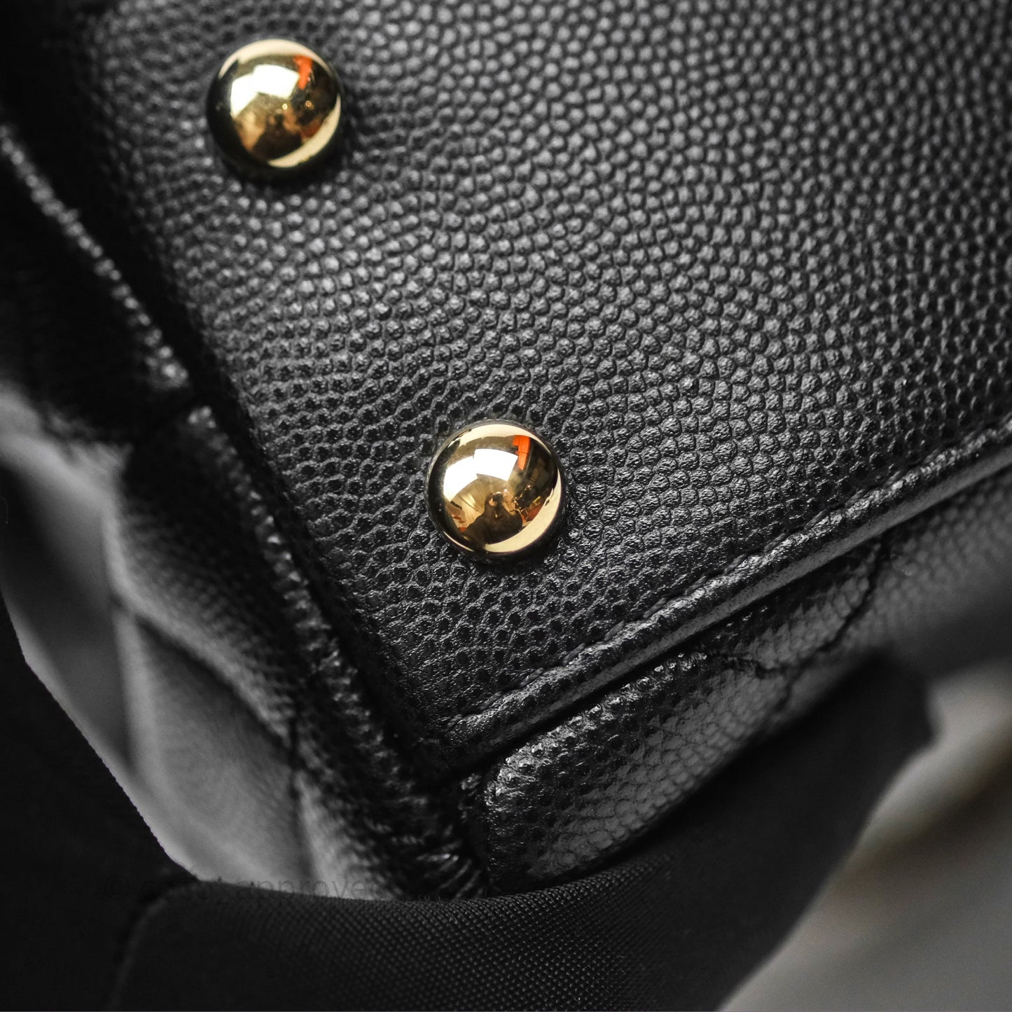 Chanel Small Coco Handle Quilted Black Caviar Gold Hardware