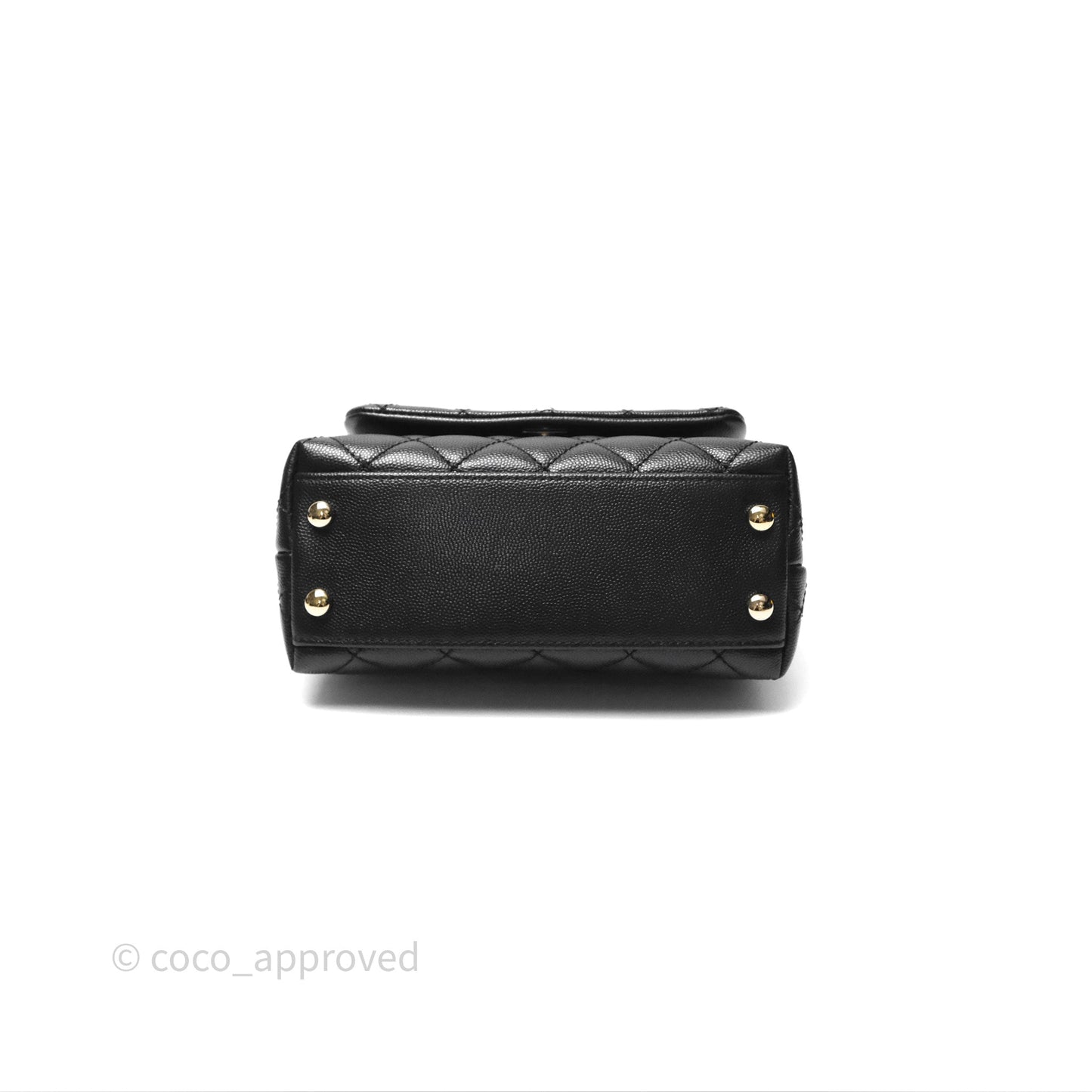 Chanel Mini Coco Handle Quilted Black Caviar Gold Hardware