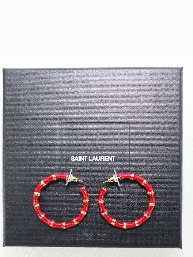 Luxury Saint Laurent Round Earrings Red