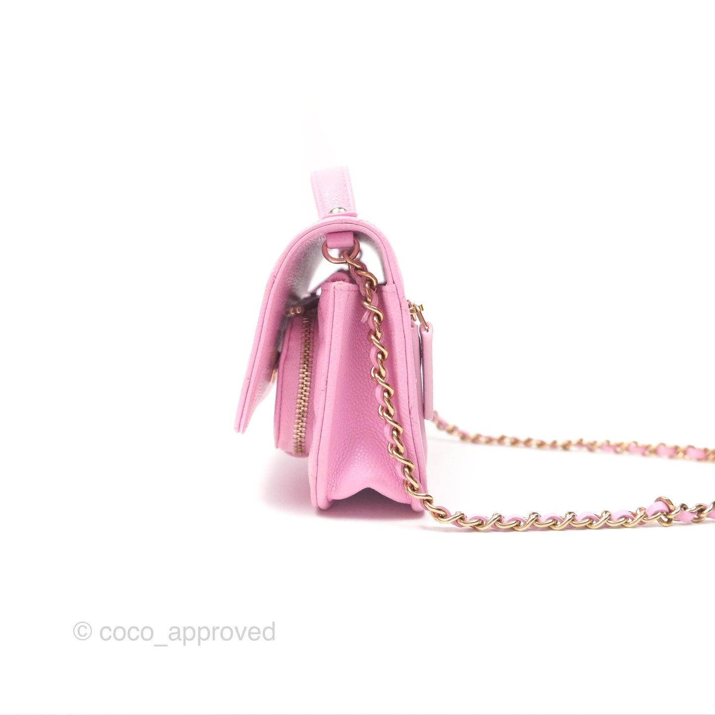 Chanel Business Affinity Clutch With Chain Pink Caviar Gold Hardware
