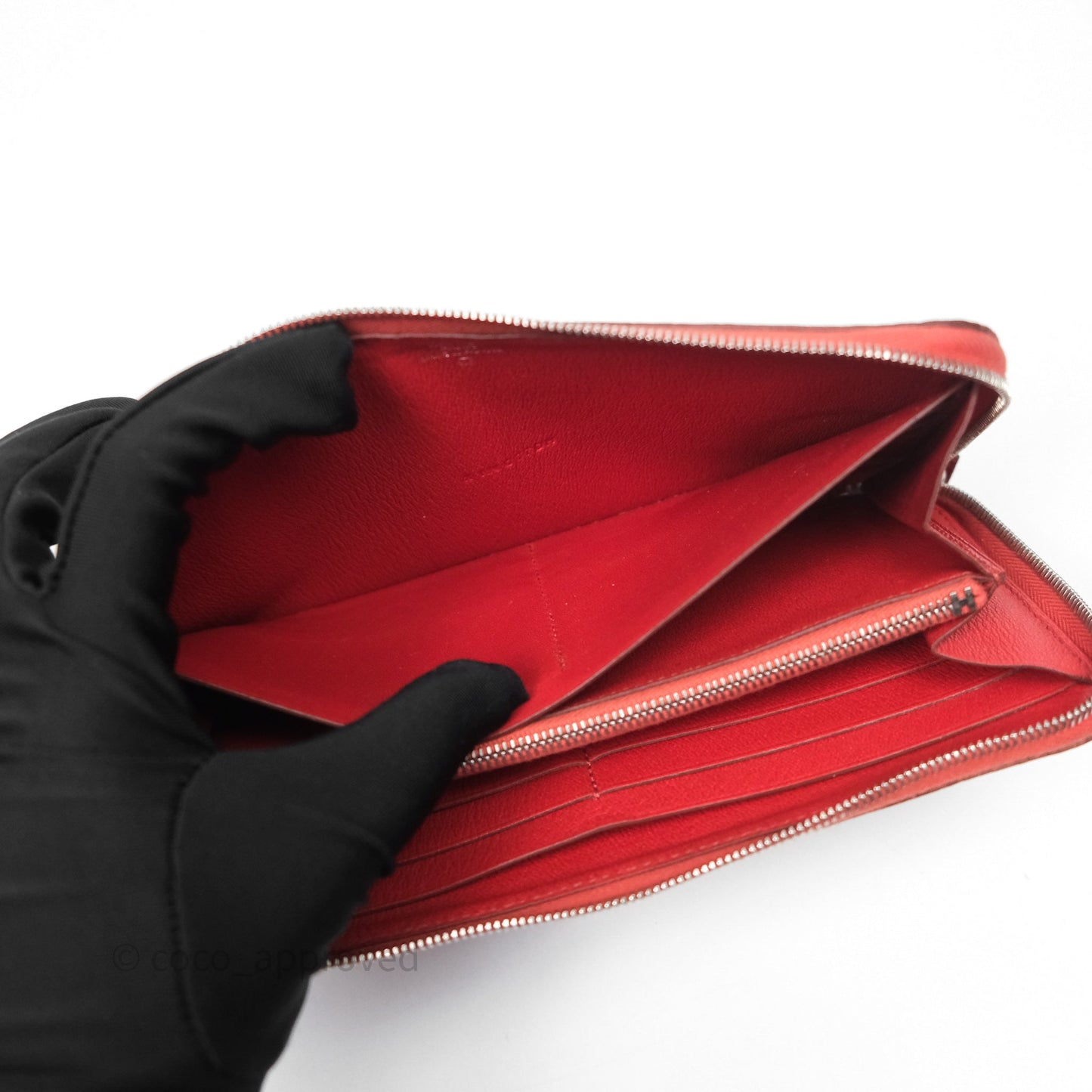 Hermès Azap Wallet Red Alligator Palladium Hardware
