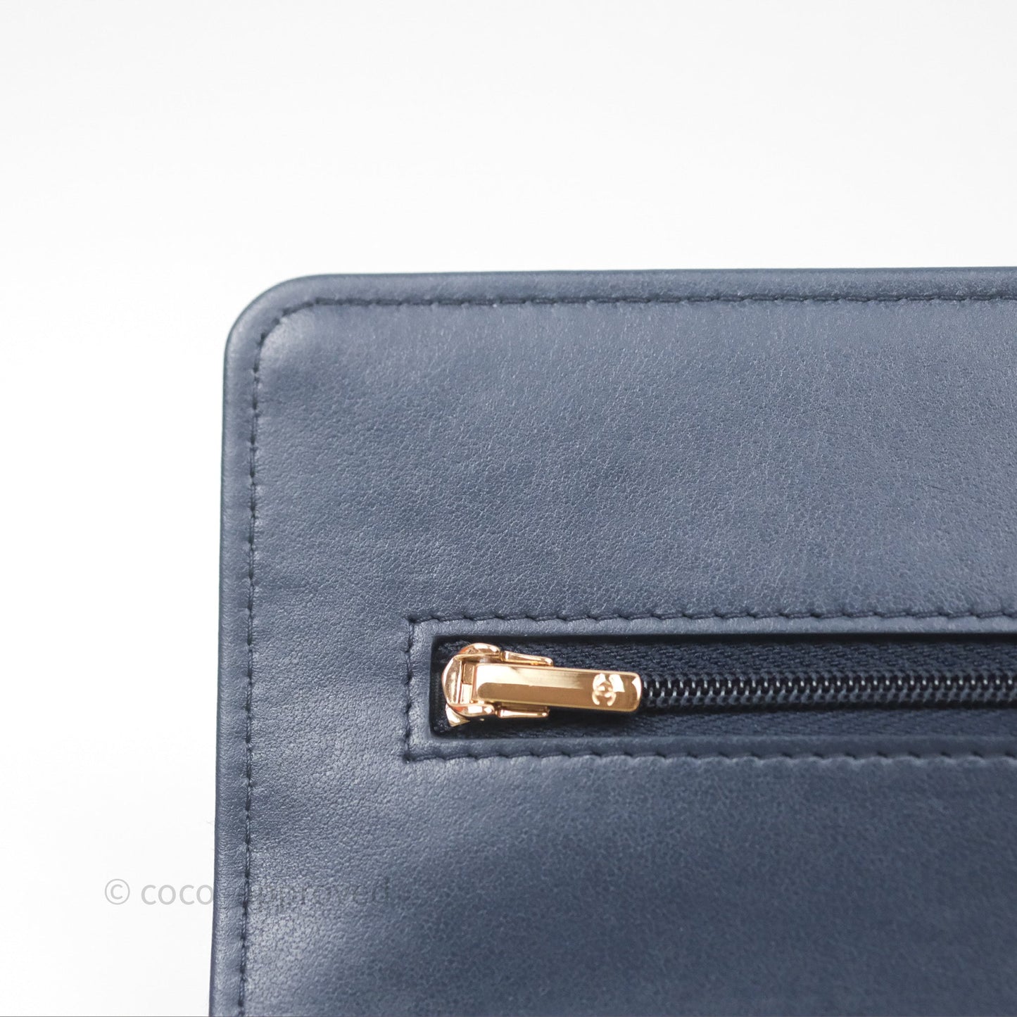 Chanel Quilted Classic Wallet on Chain WOC Denim Gold Hardware