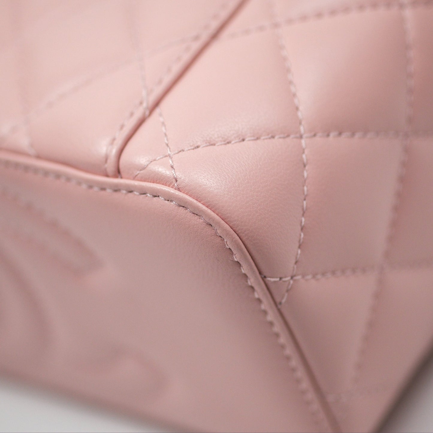 Chanel Quilted Vanity Rectangular with Camellia Adjustable Chain Pink Lambskin 23S