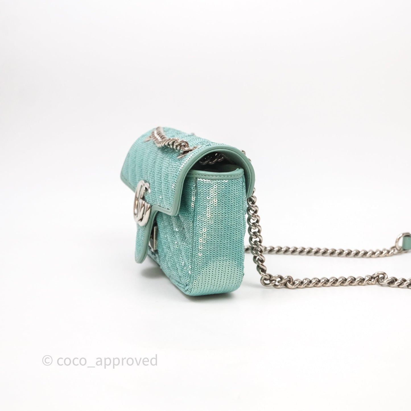 Gucci Mini Marmont Small Sequin Silver Hardware