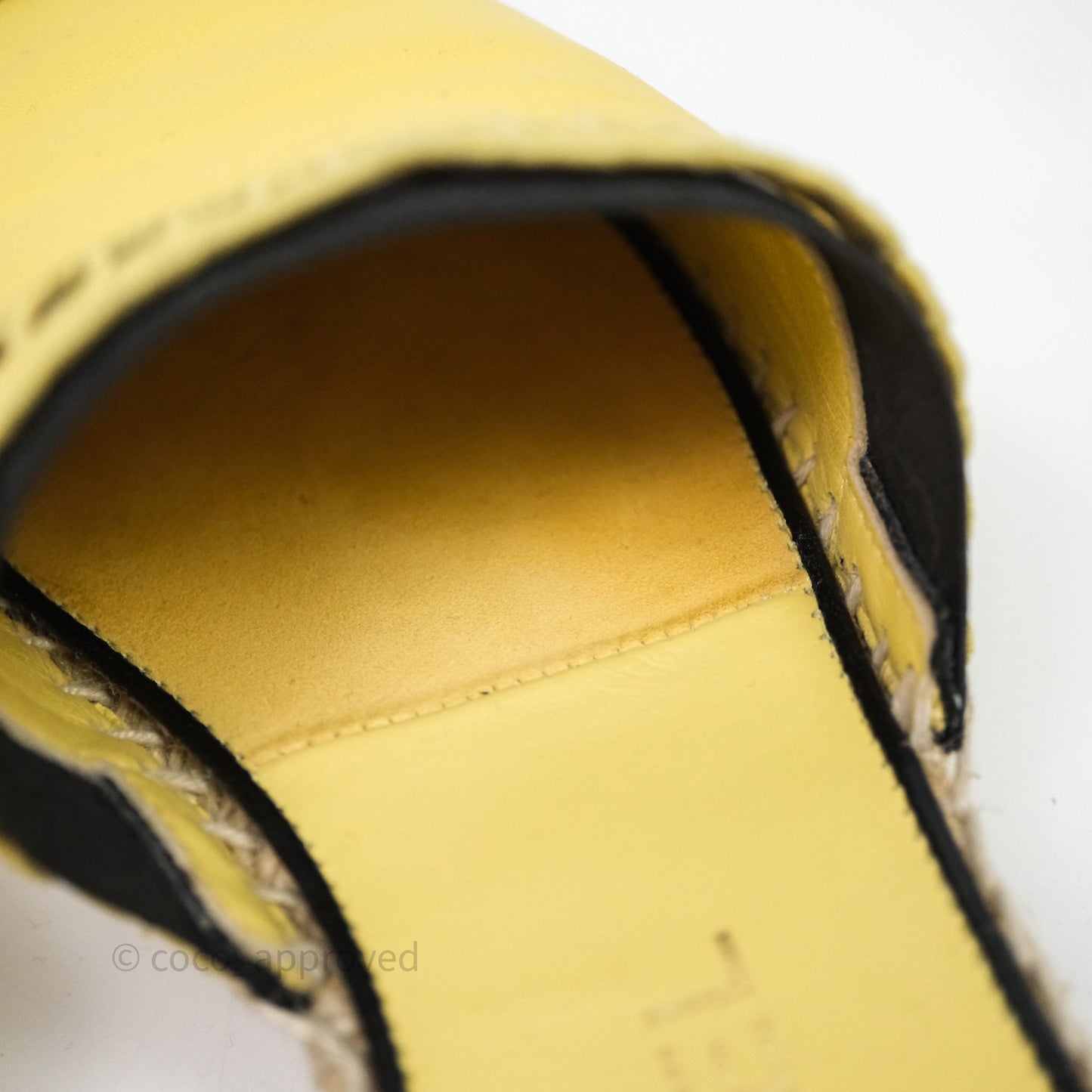 Chanel CC Logo Yellow/Black Slippers Size 38