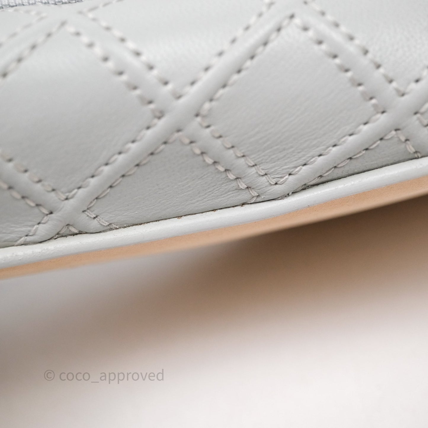 Chanel CC Quilted Grey Ballerina Flats Size 39