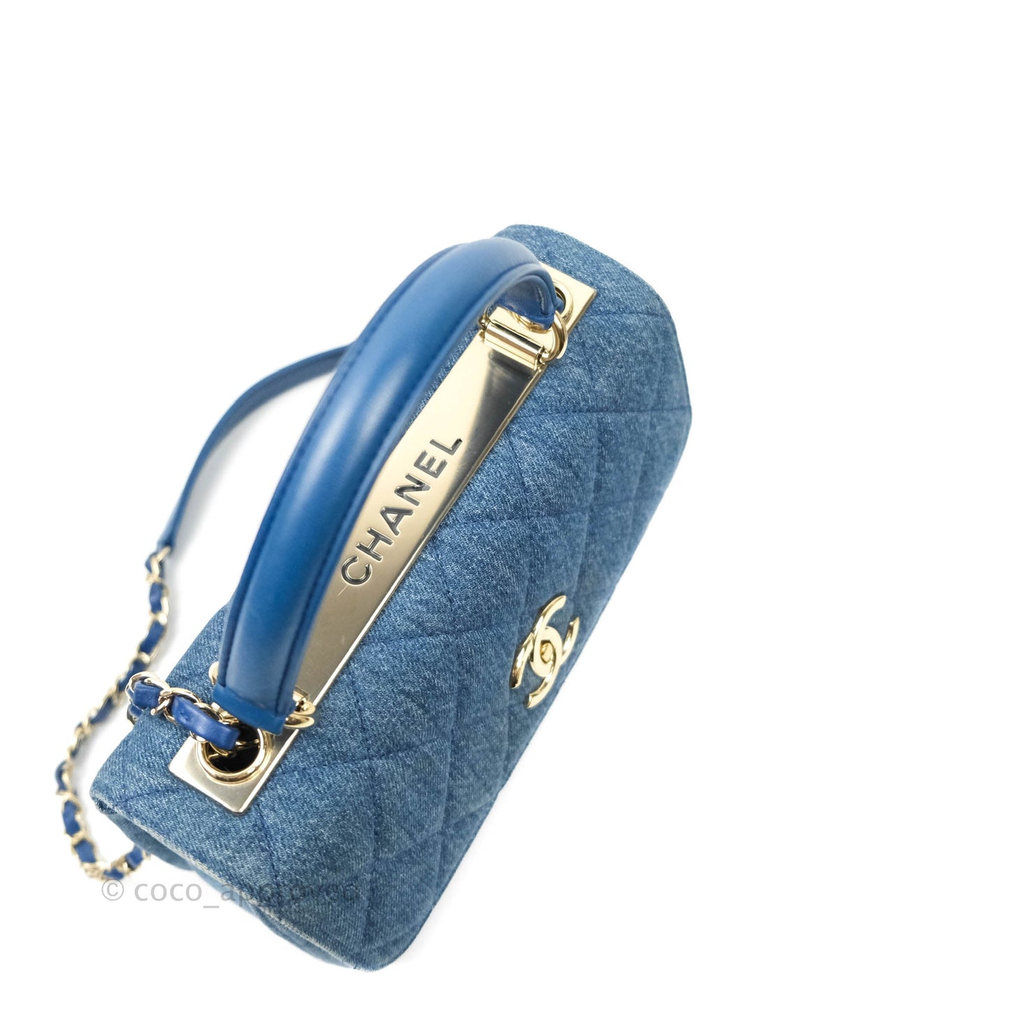 Chanel Trendy CC Small Navy Denim Gold Hardware