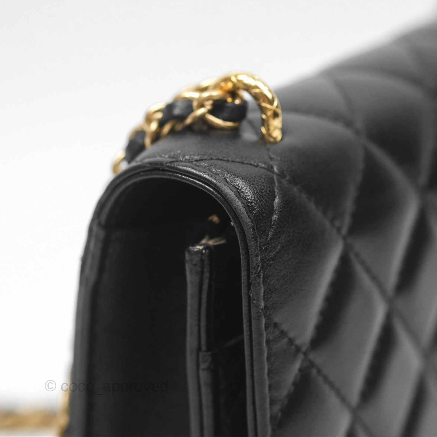 Chanel Quilted Dynasty Wallet on Chain WOC Black Shiny Lambskin Gold Hardware