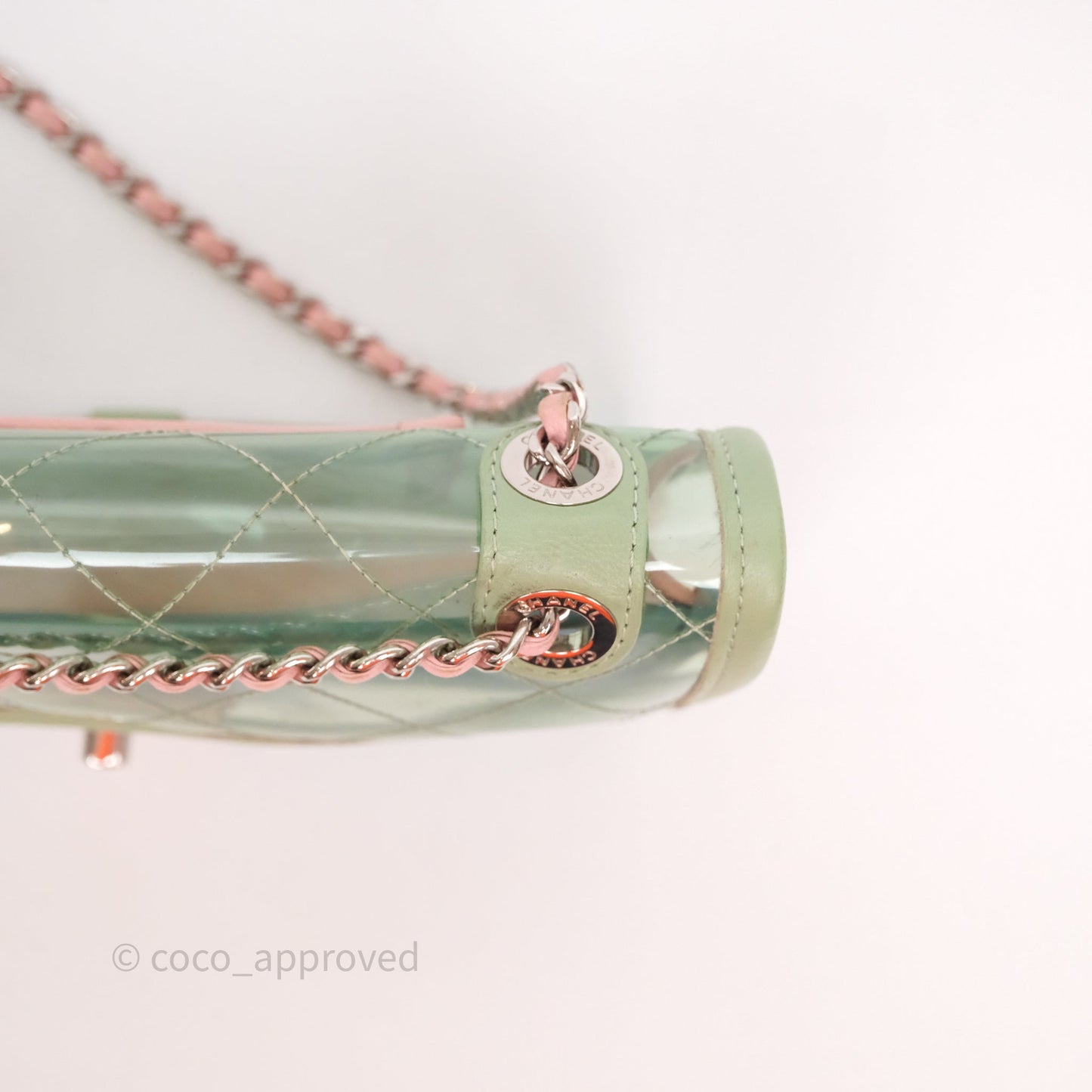 Chanel Coco Splash PVC Mini Flap Bag Blue/Green/Pink Silver Hardware