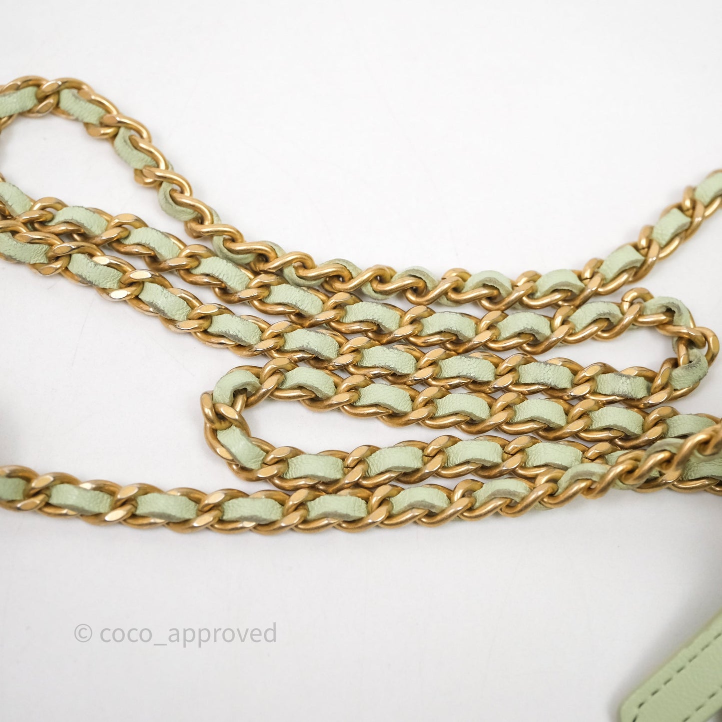 Chanel Mini Pearl Crush Vanity With Chain Green Aged Gold Hardware