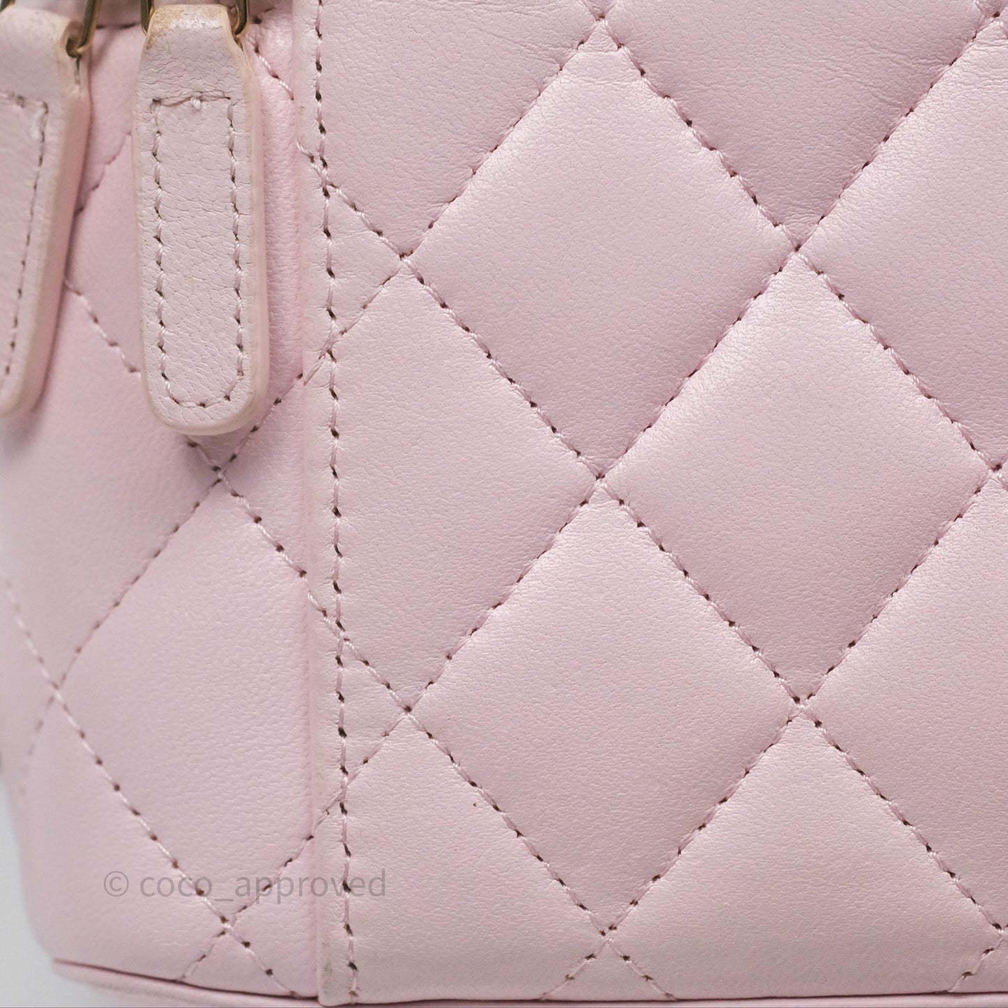 Chanel Vanity Rectangular Top Handle Light Pink Lambskin Gold Hardware