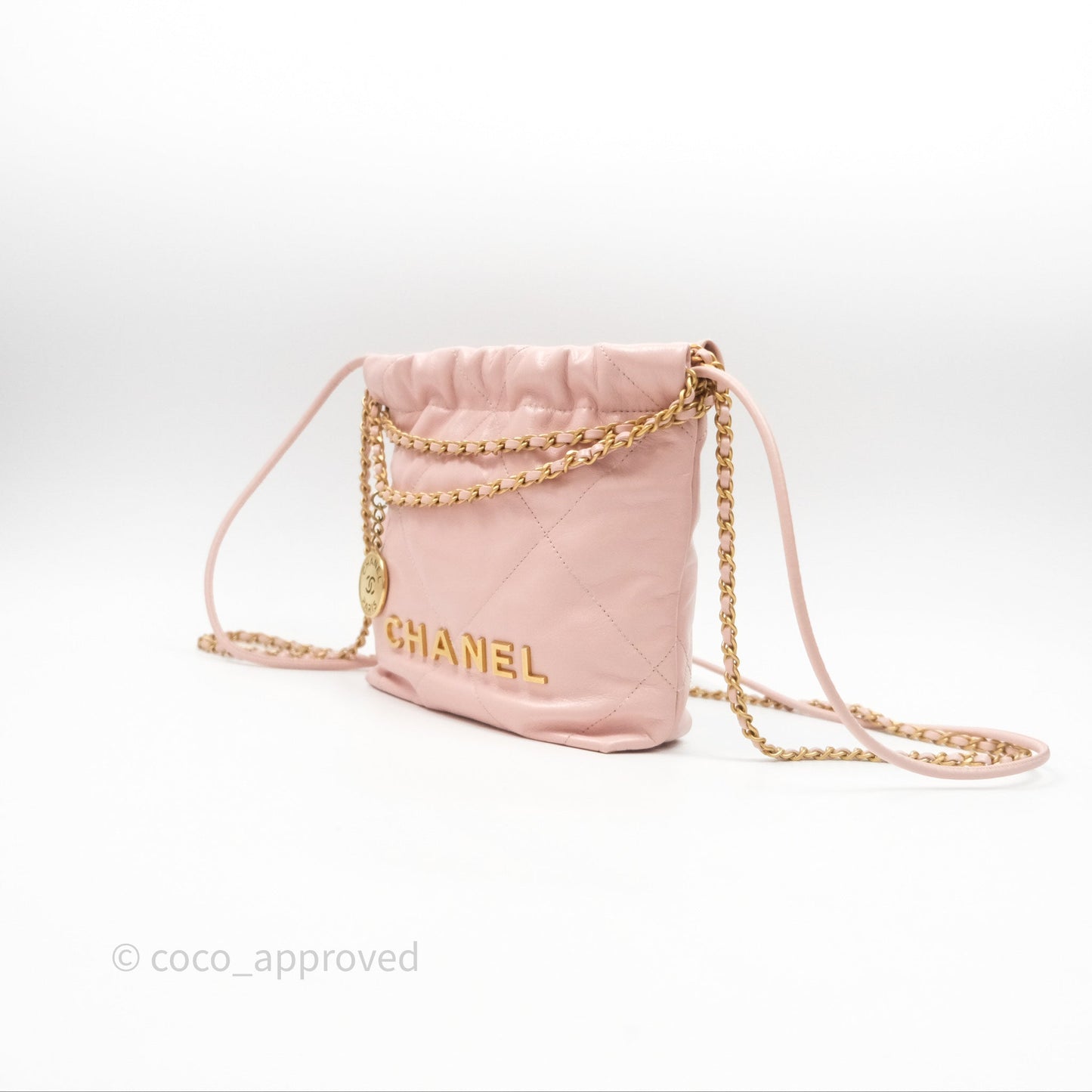 Chanel 22 Mini Bag Light Pink Crumpled Calfskin