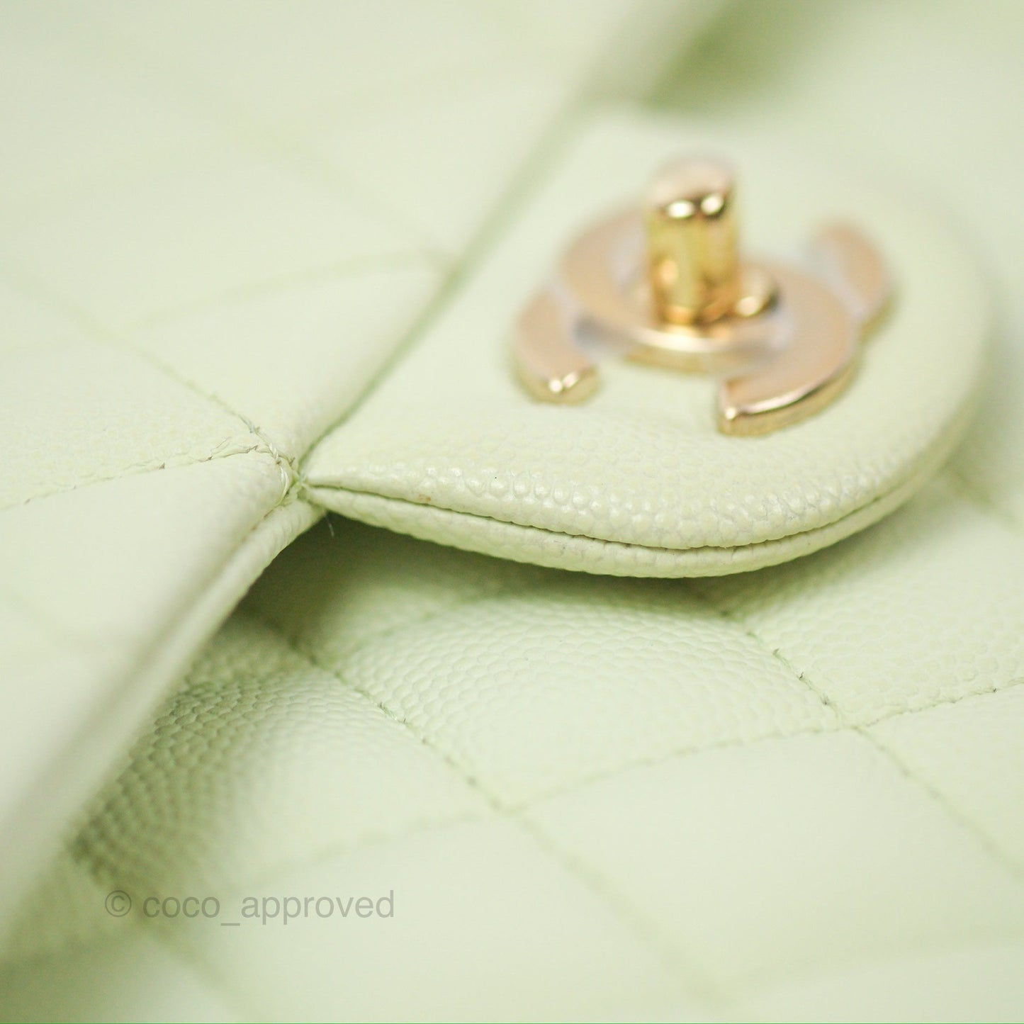 Chanel Small Quilted Classic Flap Mint Green Caviar Gold Hardware 22C