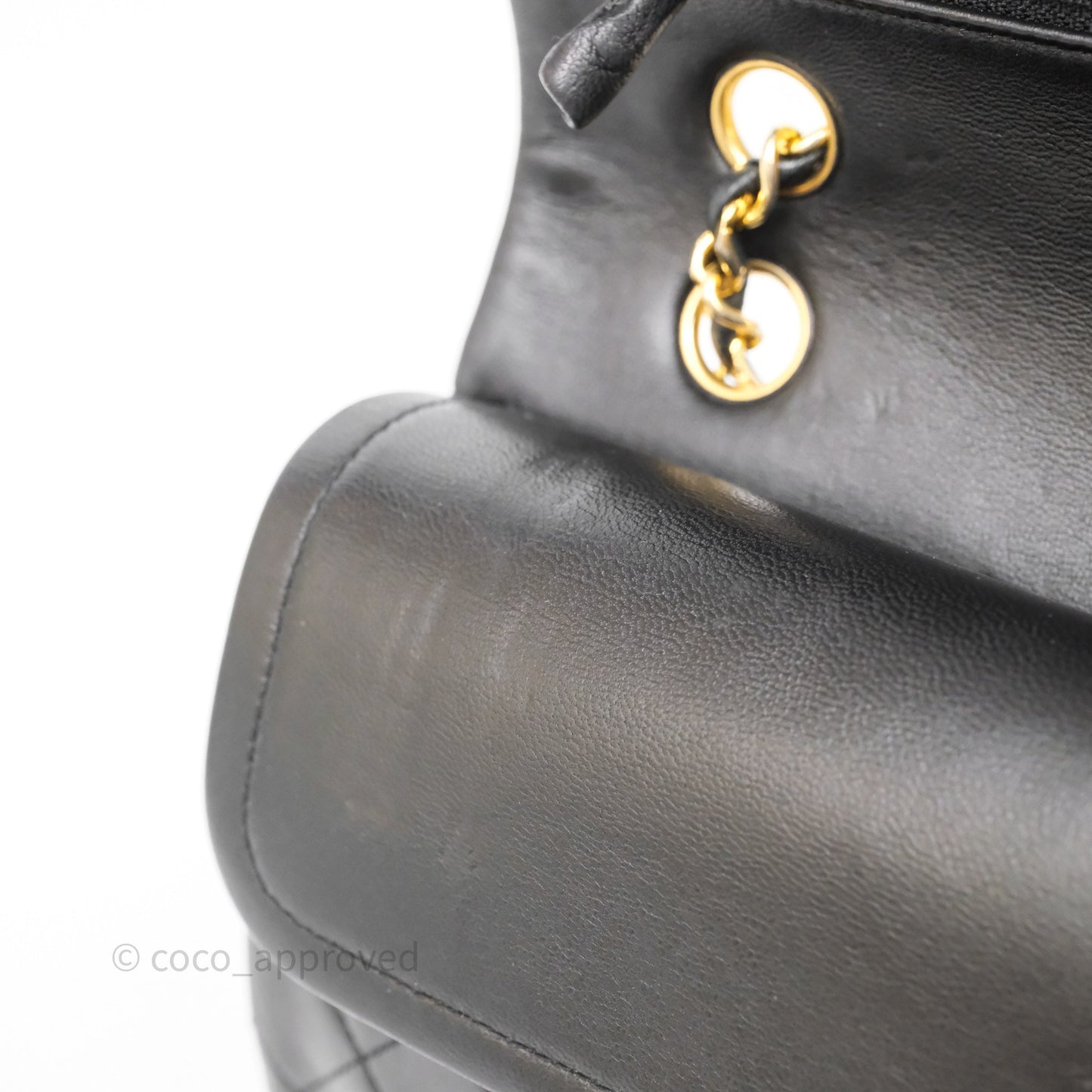 Chanel Vintage Medium Classic Flap Black Lambskin 24K Gold Hardware