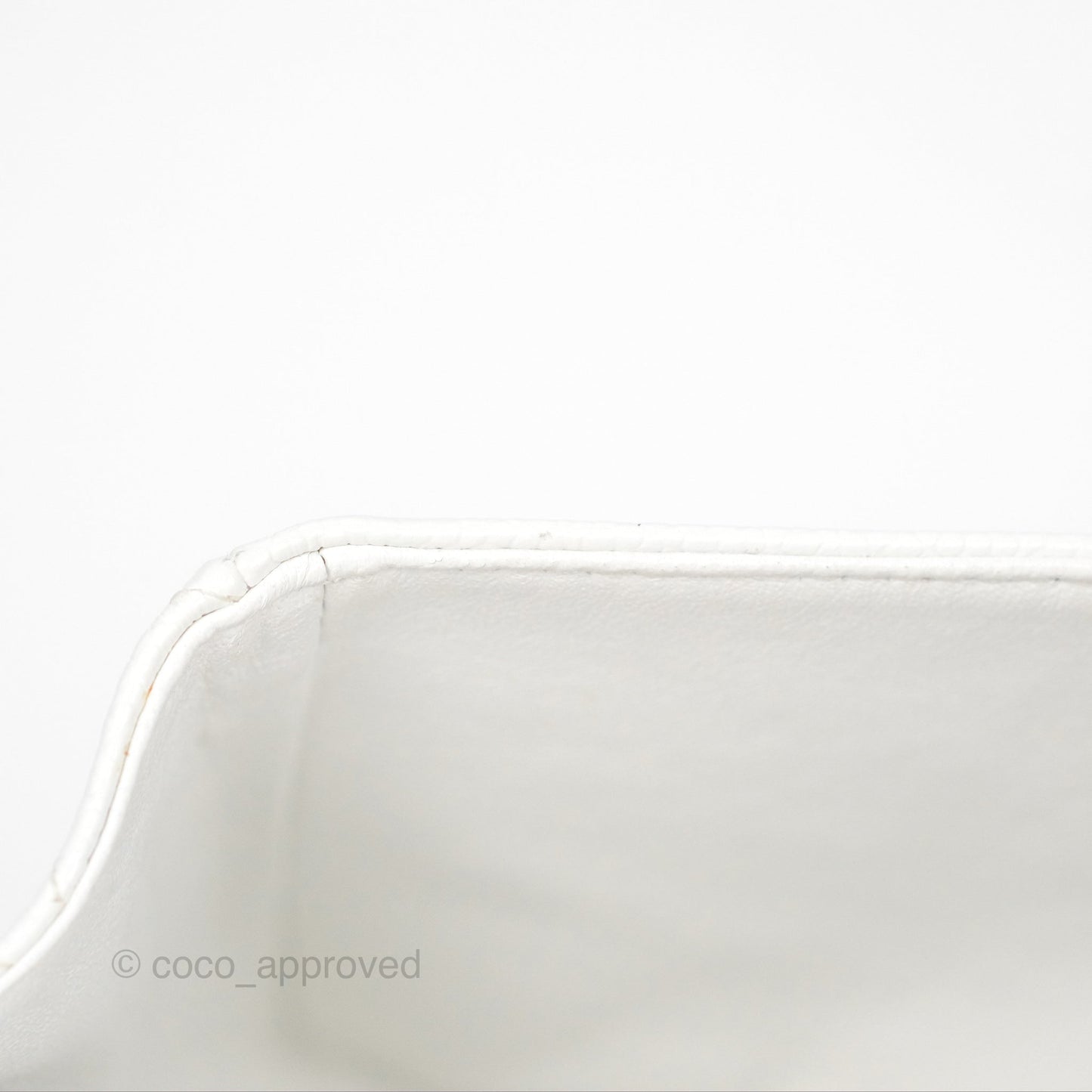 Chanel Classic M/L Medium Flap Quilted White Caviar Silver Hardware